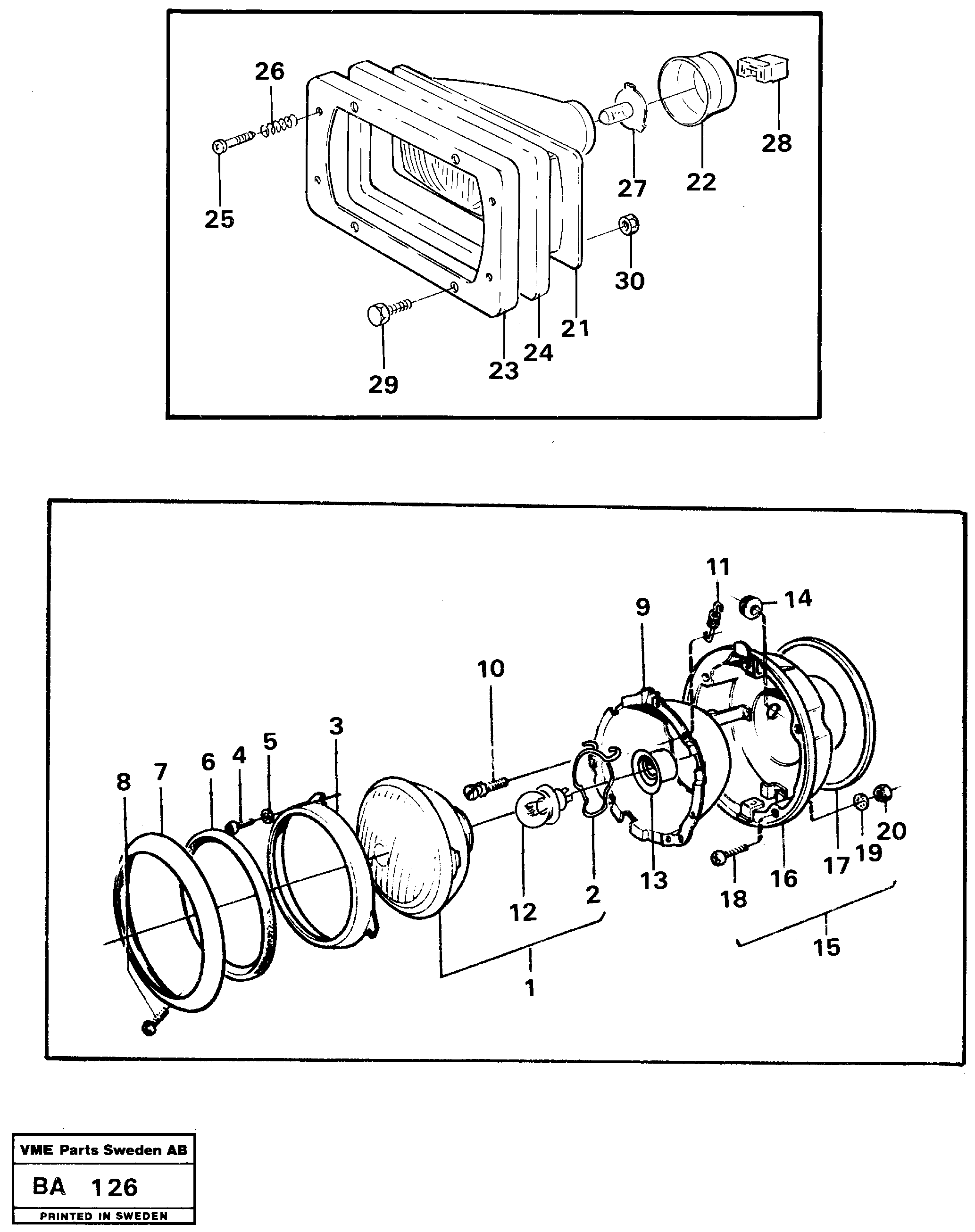 Схема запчастей Volvo A20 VOLVO BM A20 - 52926 Headlamp 