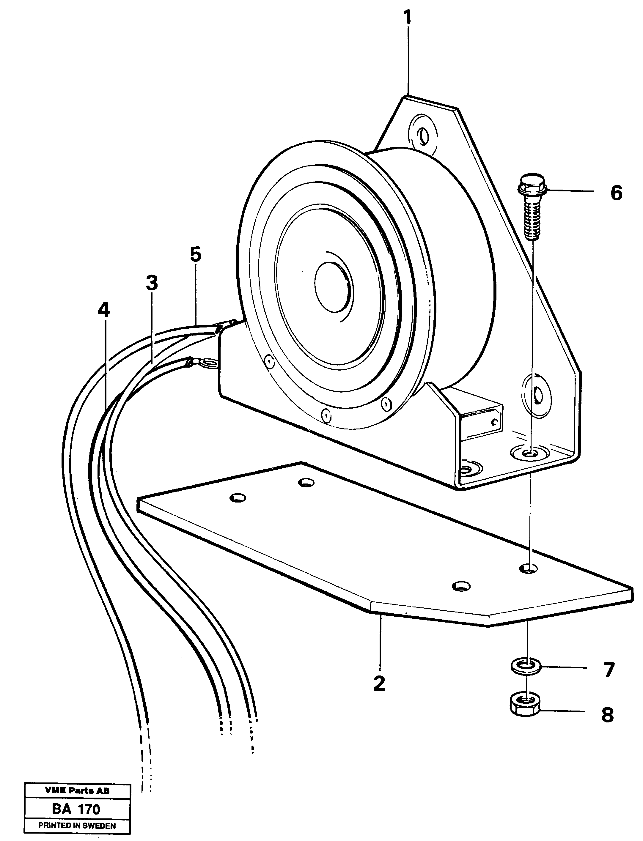 Схема запчастей Volvo A20 VOLVO BM A20 - 81958 Back-up warning unit 