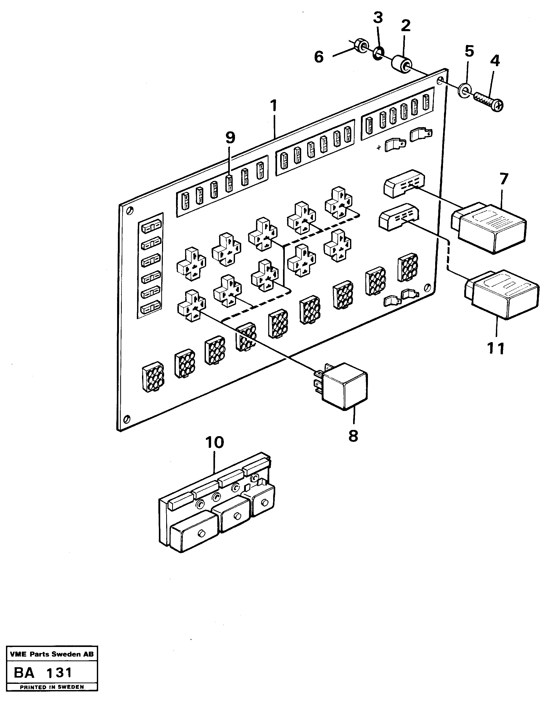 Схема запчастей Volvo A20 VOLVO BM A20 - 43957 Electrical distribution box 