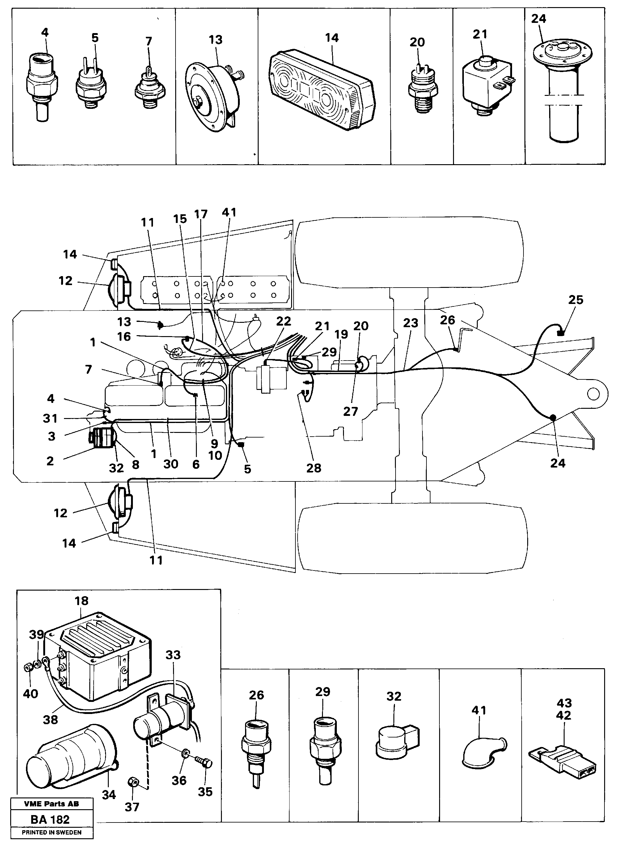 Схема запчастей Volvo A20 VOLVO BM A20 - 54003 Electrical system,tractor 
