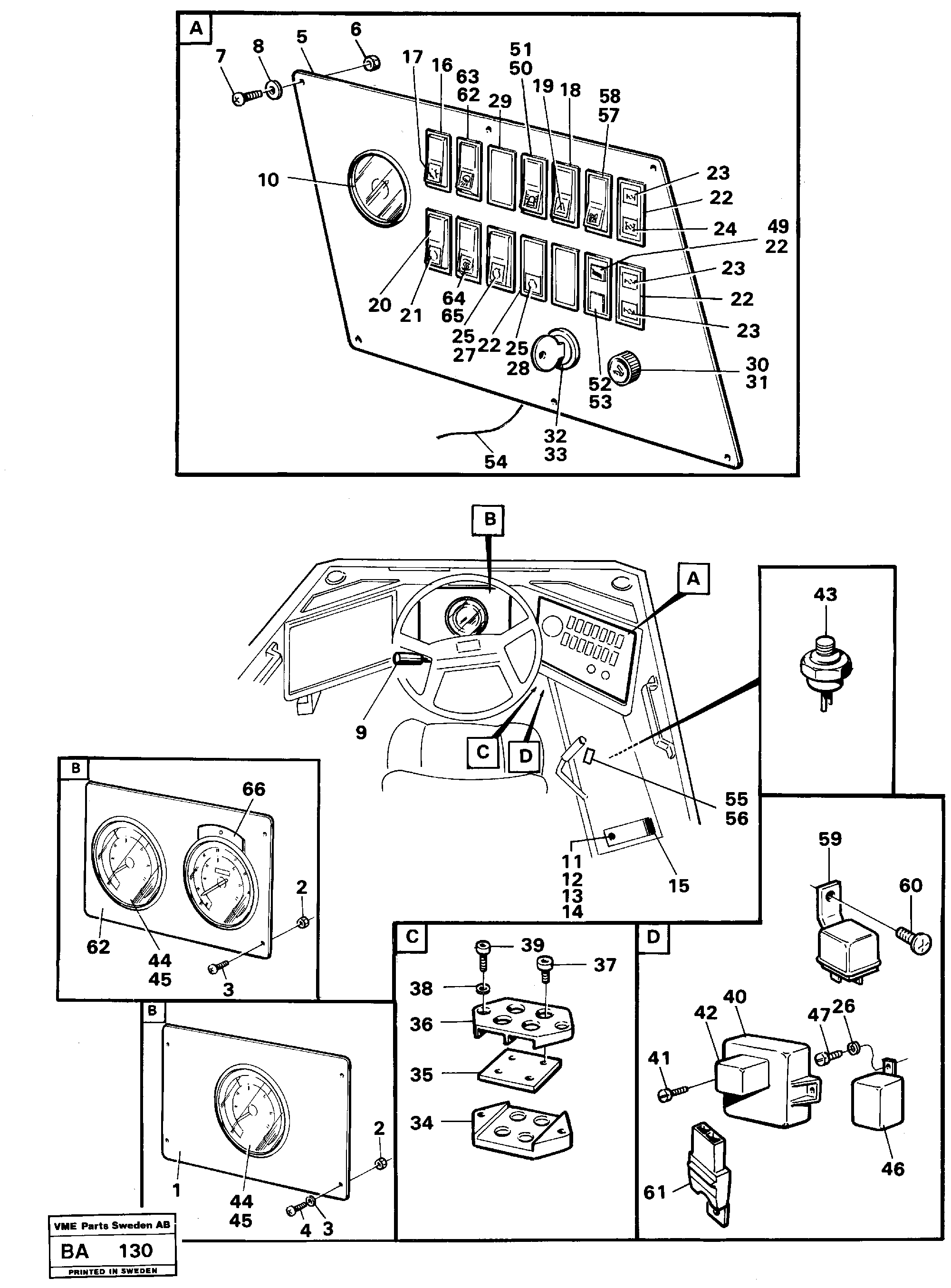 Схема запчастей Volvo A20 VOLVO BM A20 - 62097 Instrument panel 