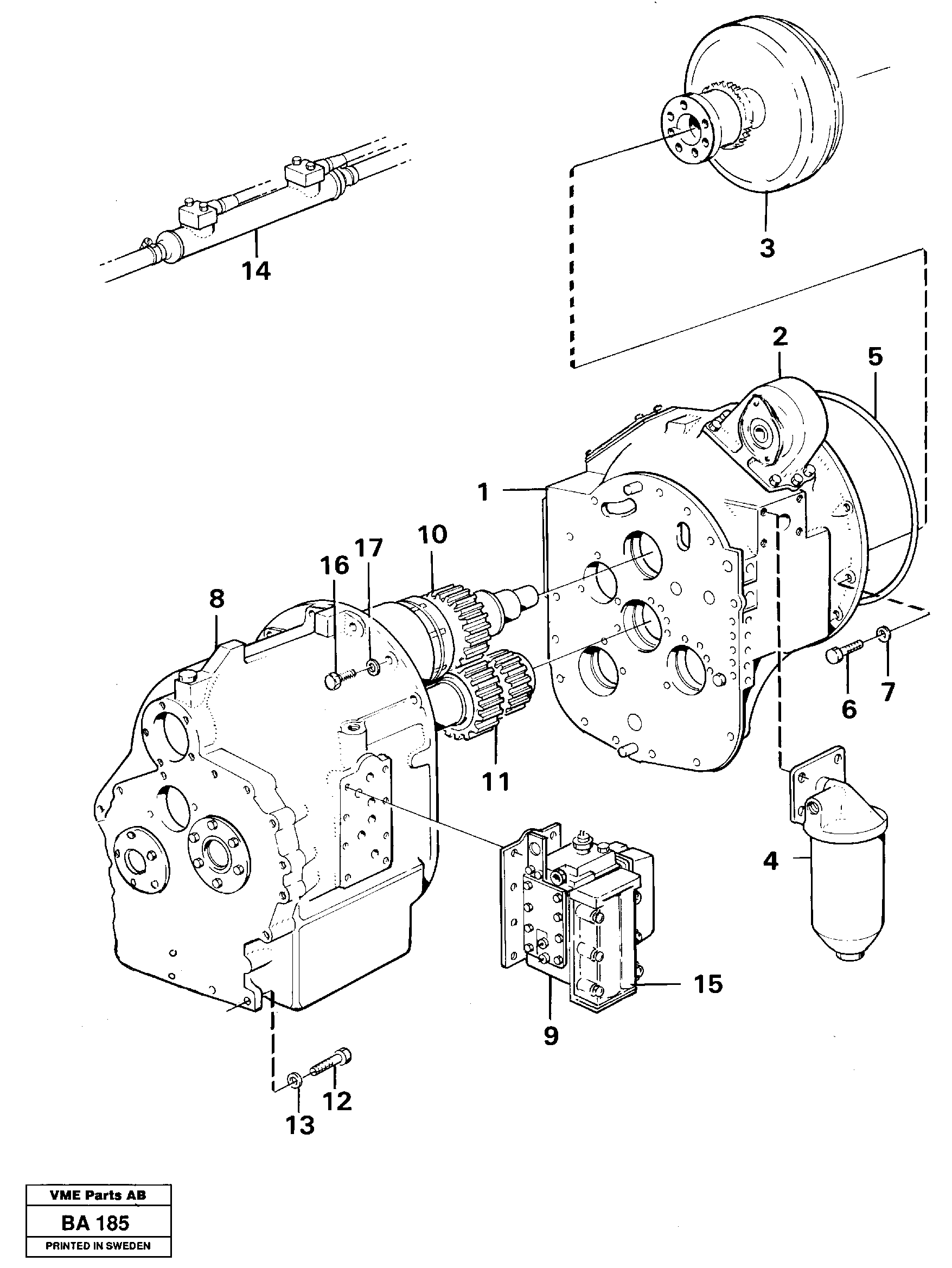 Схема запчастей Volvo A20 VOLVO BM A20 - 15548 Hydraulic transmission with fitting parts 