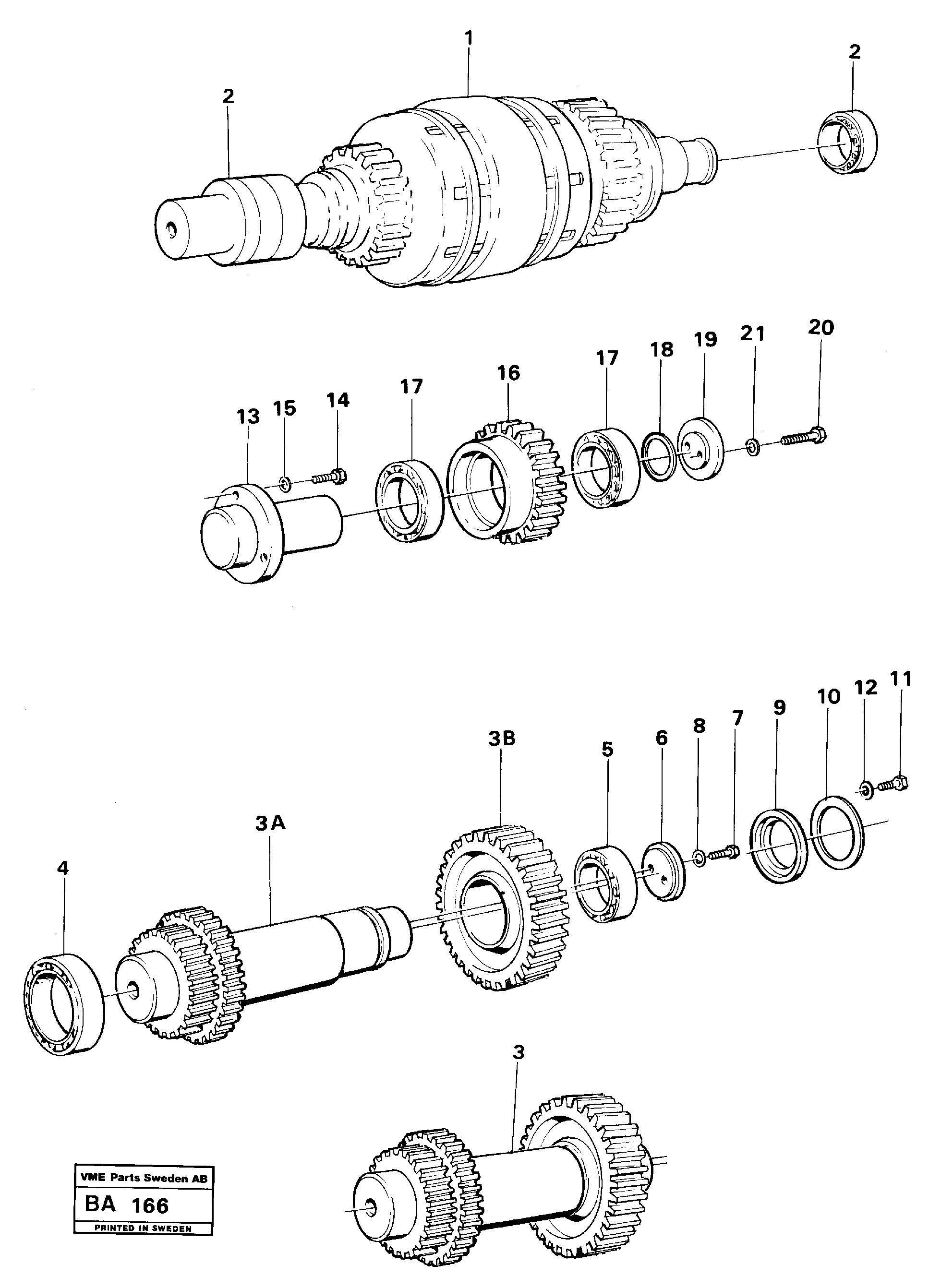 Схема запчастей Volvo A20 VOLVO BM A20 - 15549 Clutches,gears and shafts 