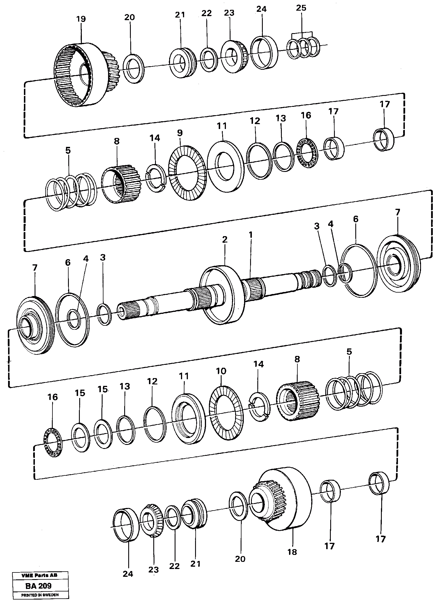 Схема запчастей Volvo A20 VOLVO BM A20 - 15552 Clutches forward and reverse 