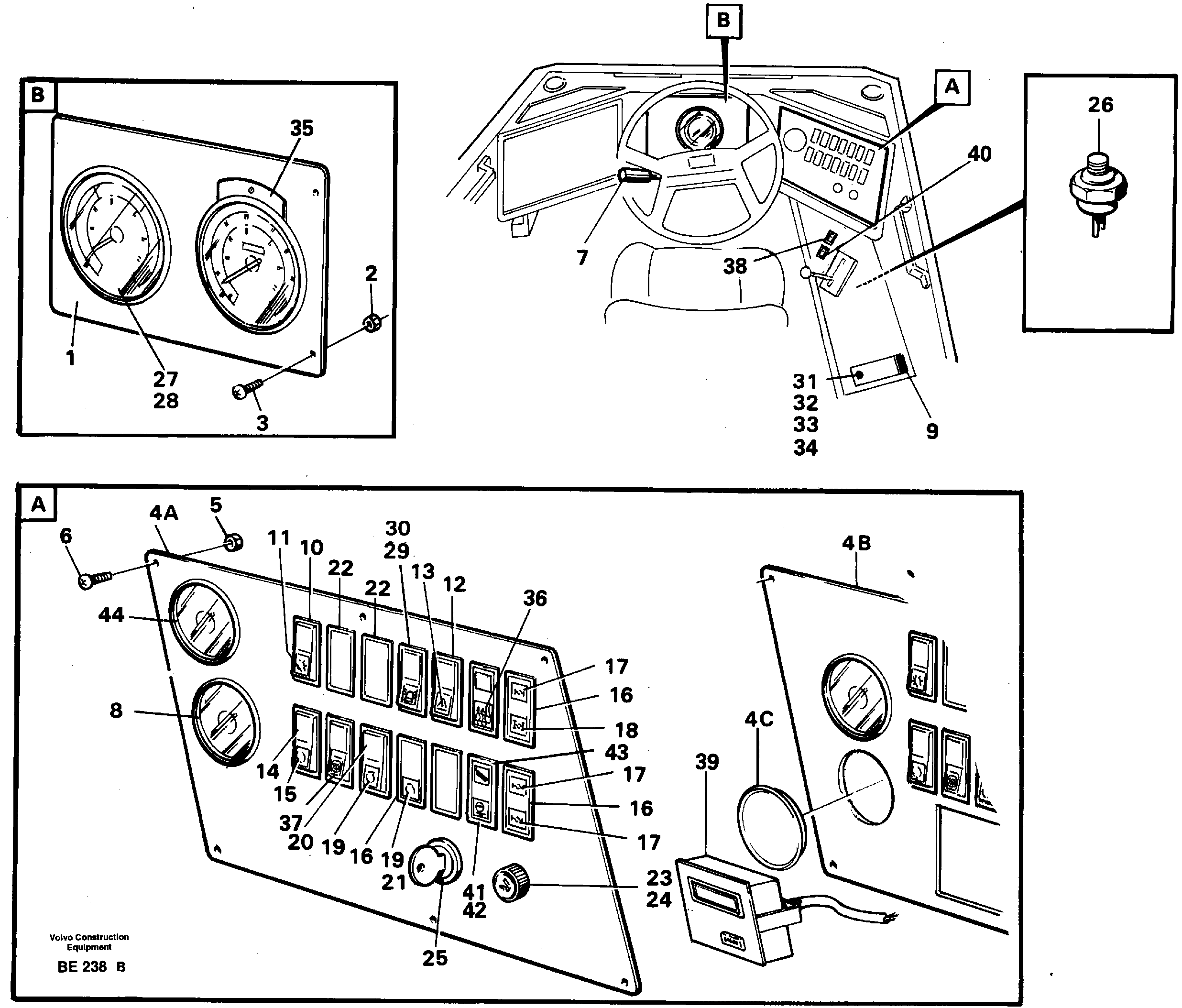Схема запчастей Volvo A35 Volvo BM A35 - 62099 Instrument panel 