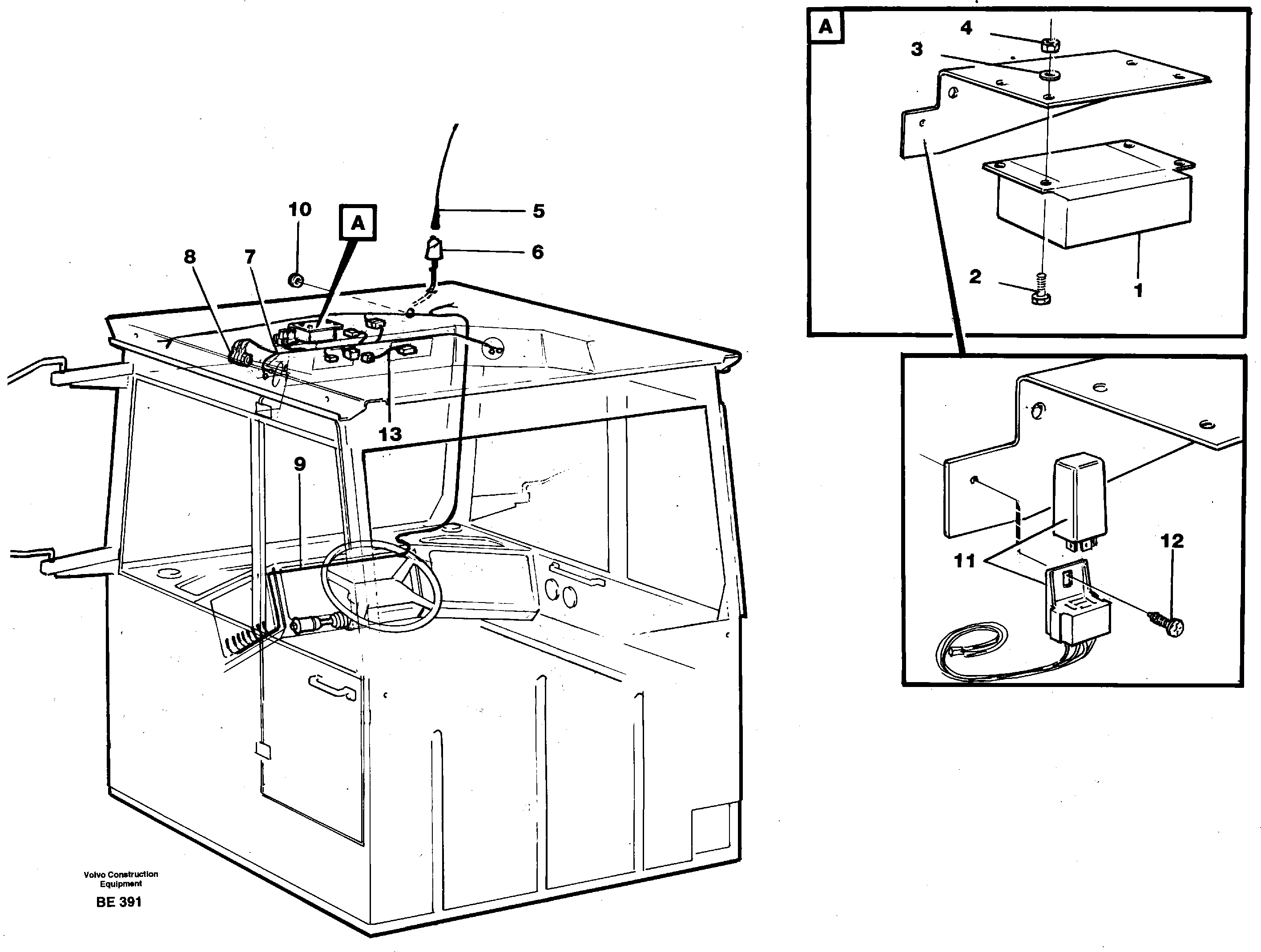 Схема запчастей Volvo A35 Volvo BM A35 - 4331 Voltage converter and cable harness for radio 