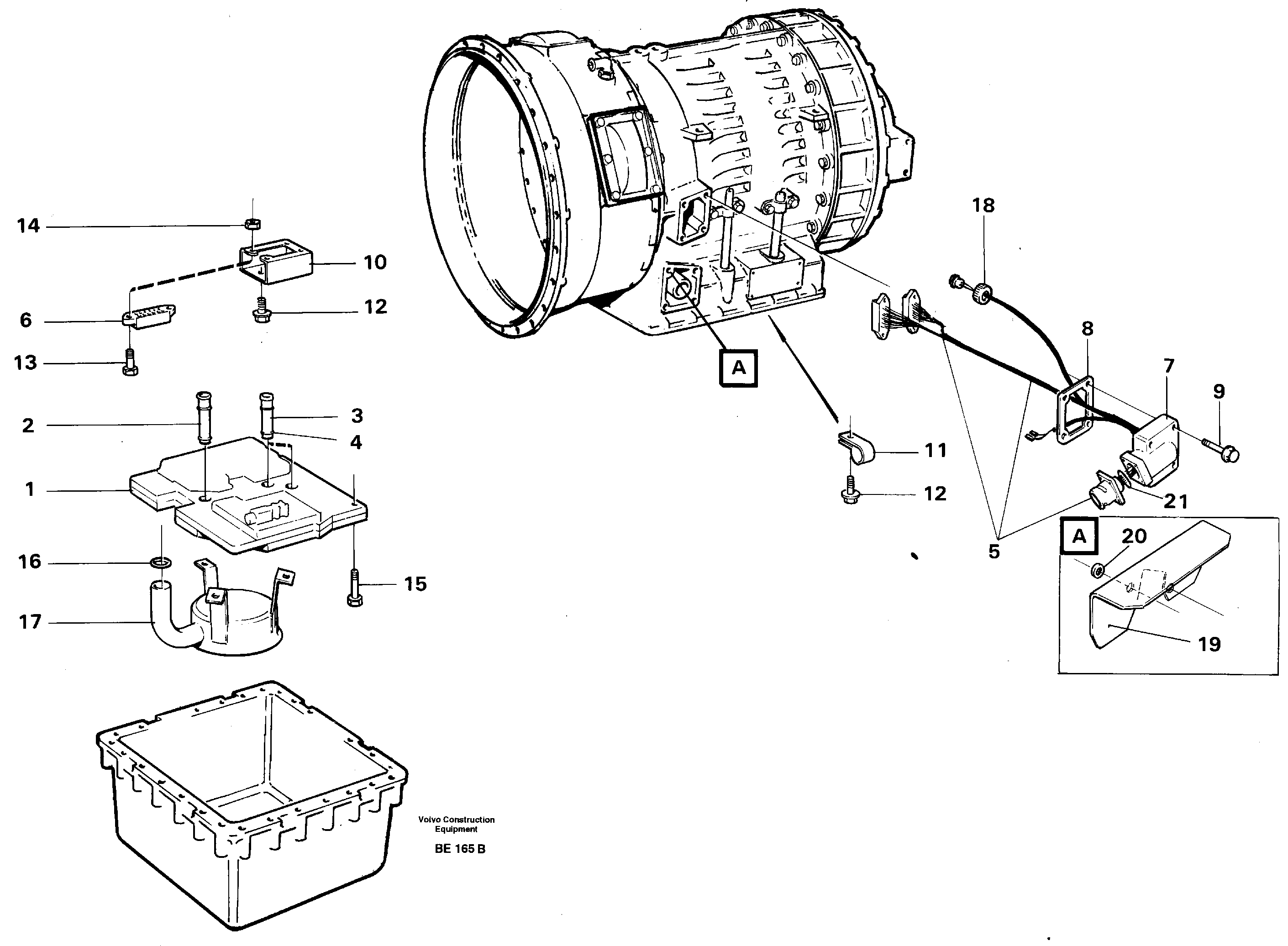 Схема запчастей Volvo A35 Volvo BM A35 - 53700 Range selector valve with fitting parts 