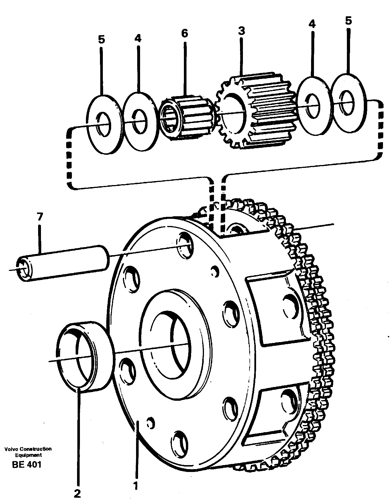 Схема запчастей Volvo A35 Volvo BM A35 - 6258 Planet kit, stage 2 