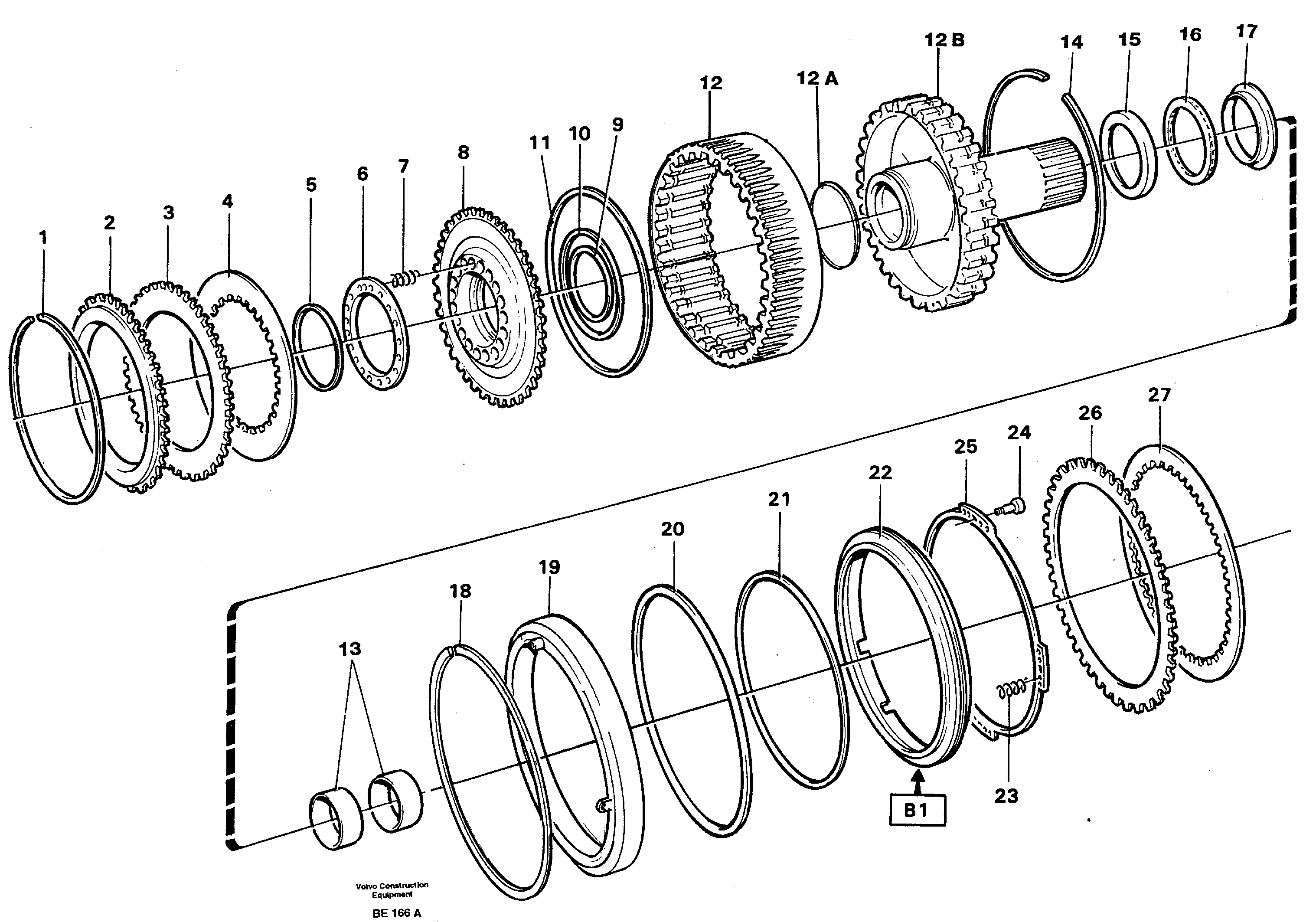Схема запчастей Volvo A35 Volvo BM A35 - 83681 Clutch and brake 