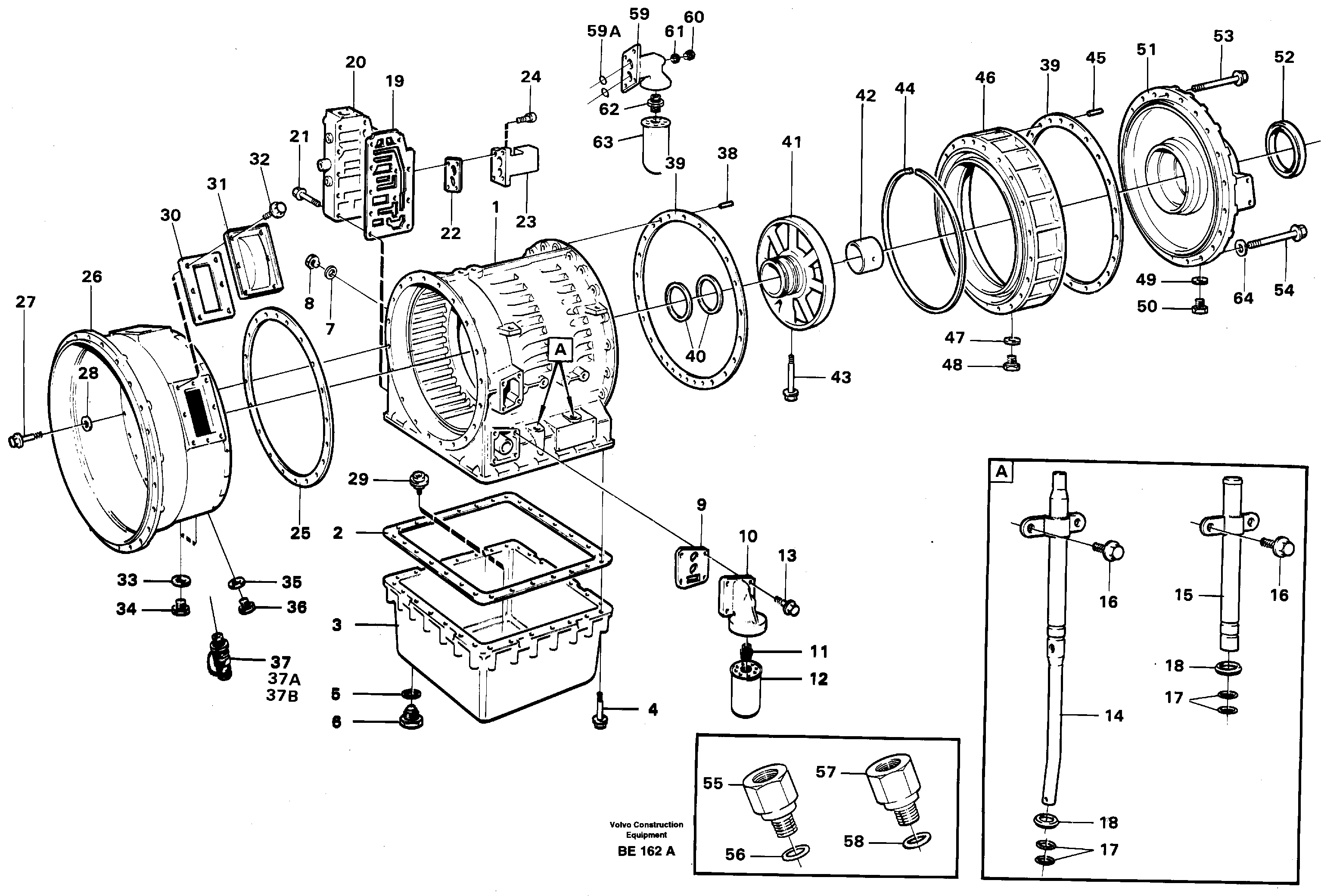 Схема запчастей Volvo A35 Volvo BM A35 - 92614 Gearbox housing 