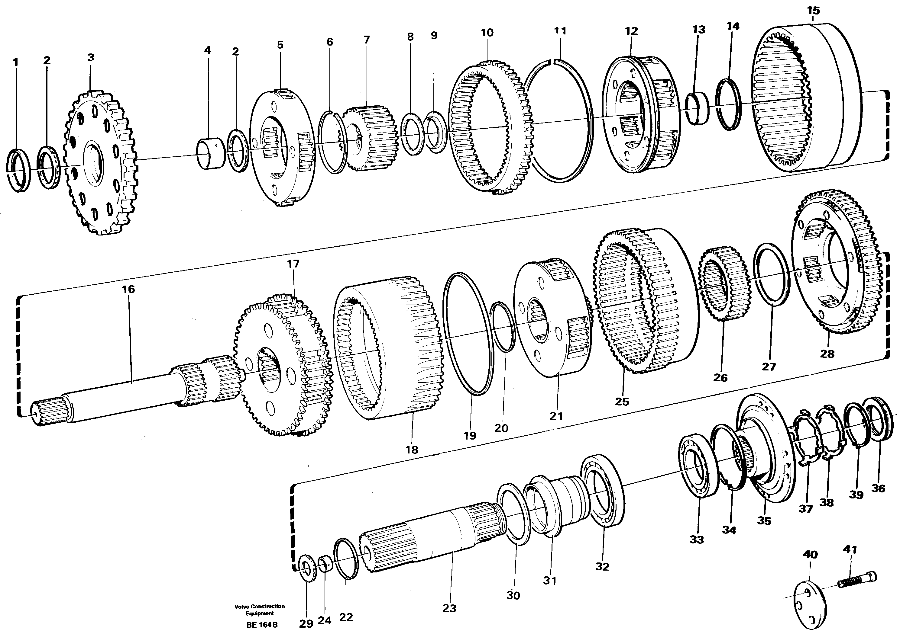 Схема запчастей Volvo A35 Volvo BM A35 - 97488 Planet kits and shafts 