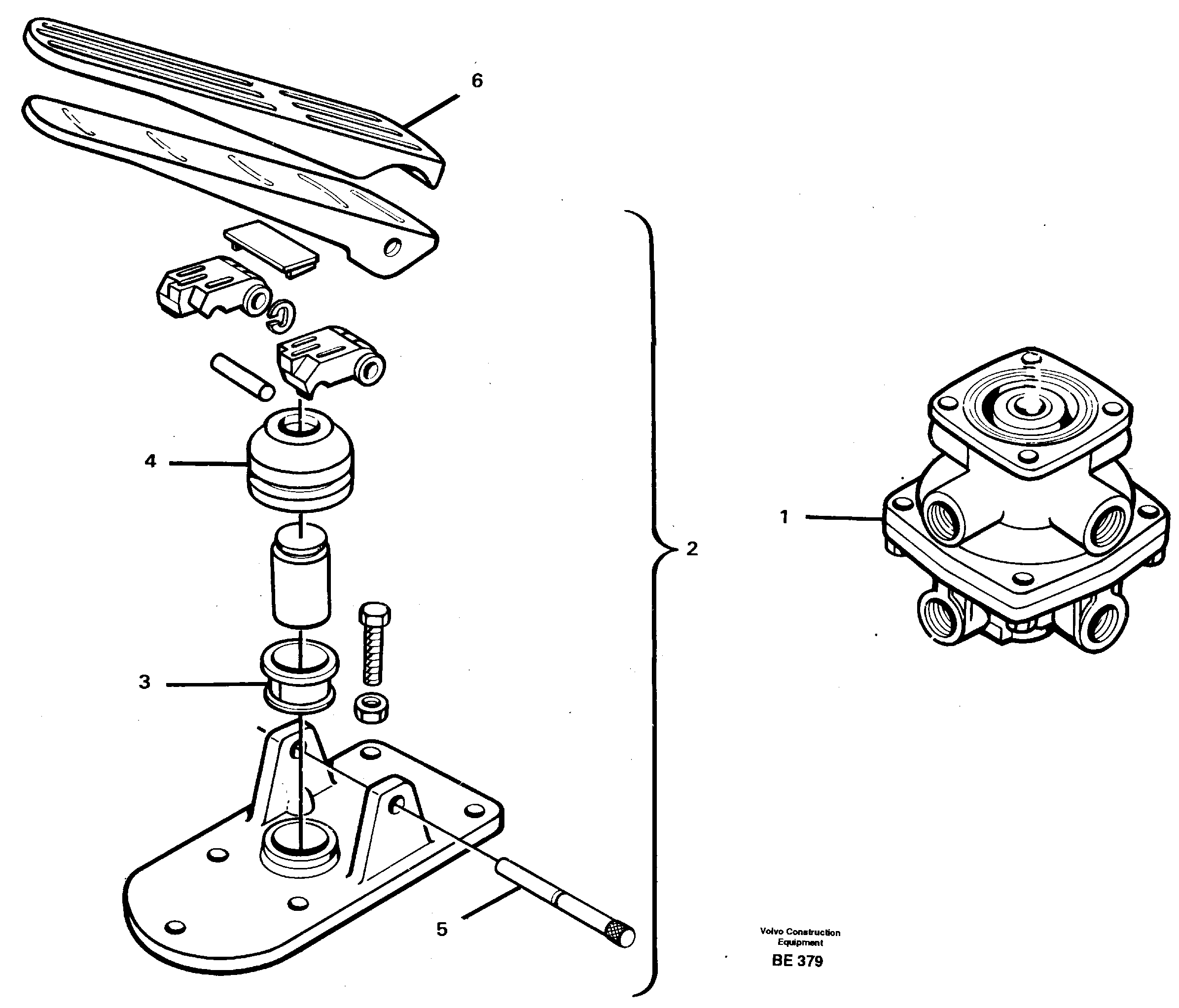 Схема запчастей Volvo A35 Volvo BM A35 - 18033 Педаль ретардера (тормоза-замедлителя) 