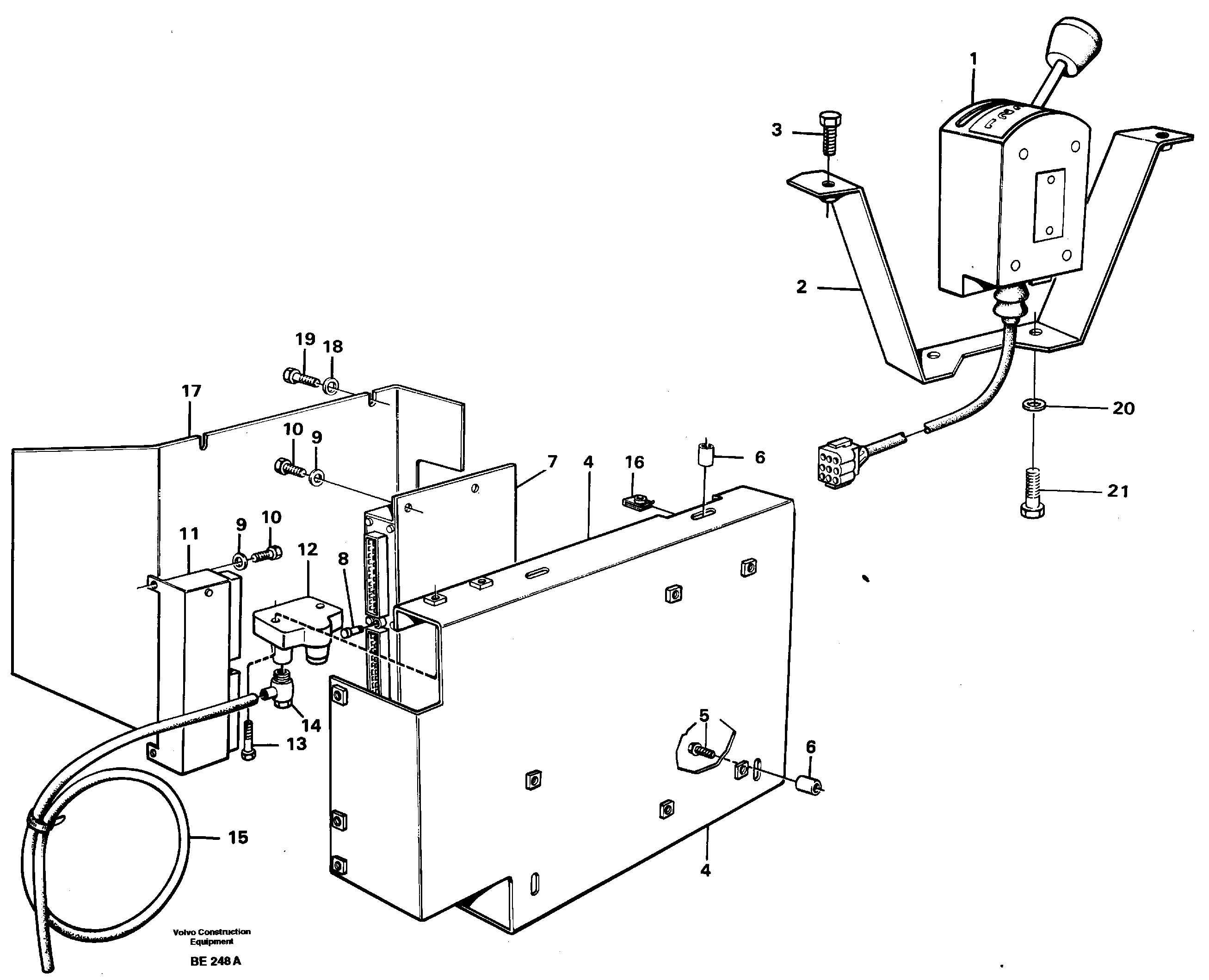 Схема запчастей Volvo A35 Volvo BM A35 - 38342 Control system gear shift control 