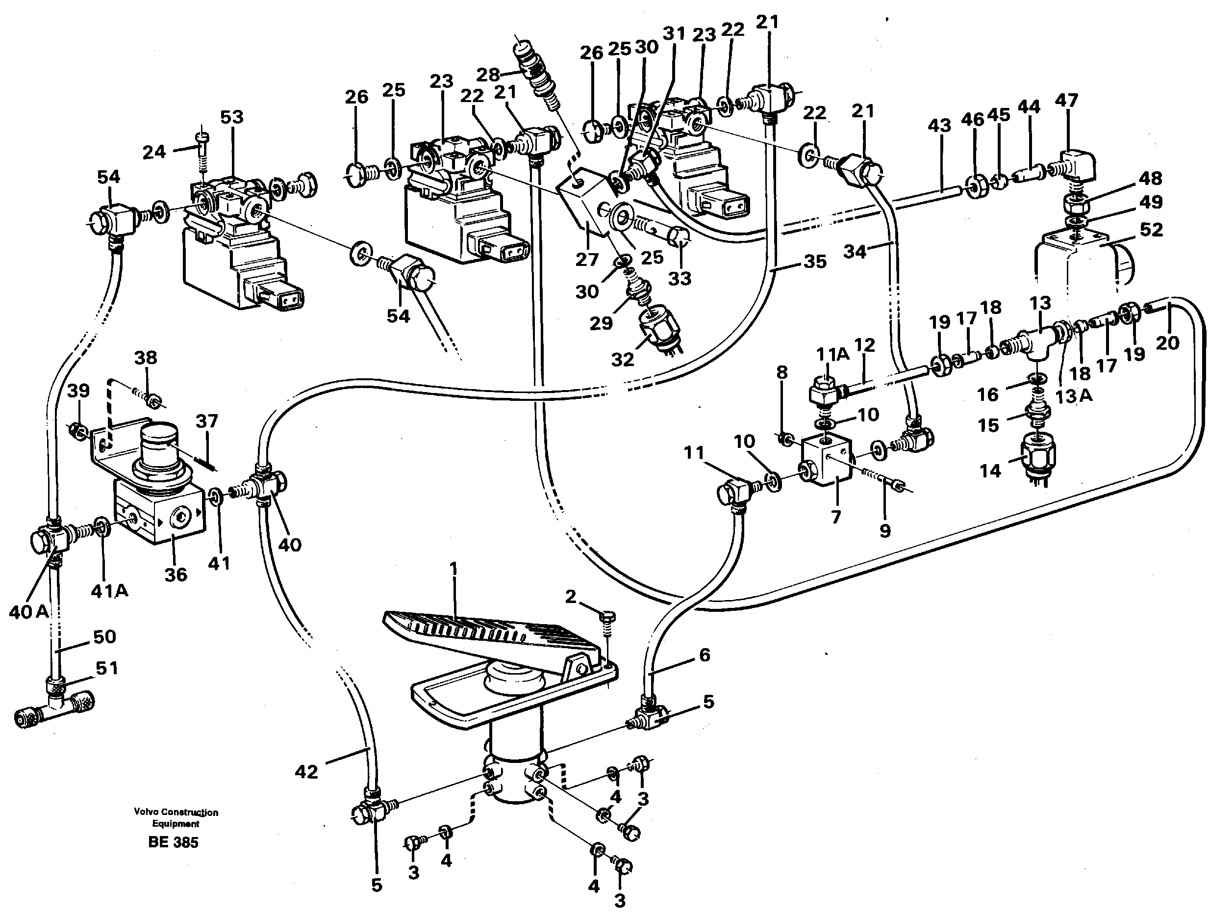 Схема запчастей Volvo A35 Volvo BM A35 - 92551 Pneumatic air system, transmission 