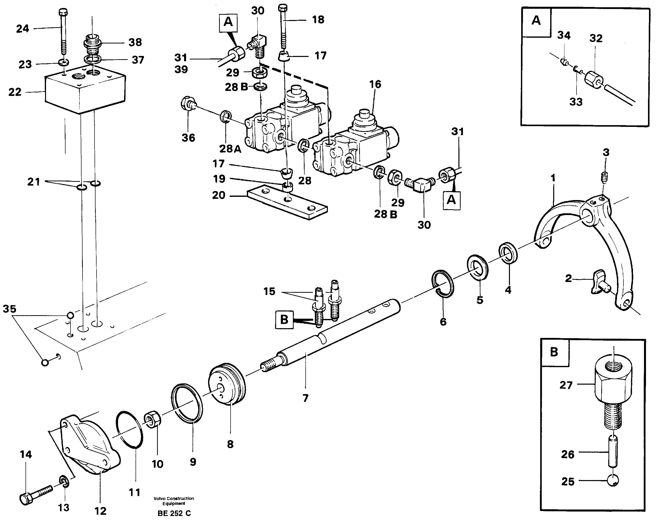 Схема запчастей Volvo A35 Volvo BM A35 - 4333 Control for high and low gear 