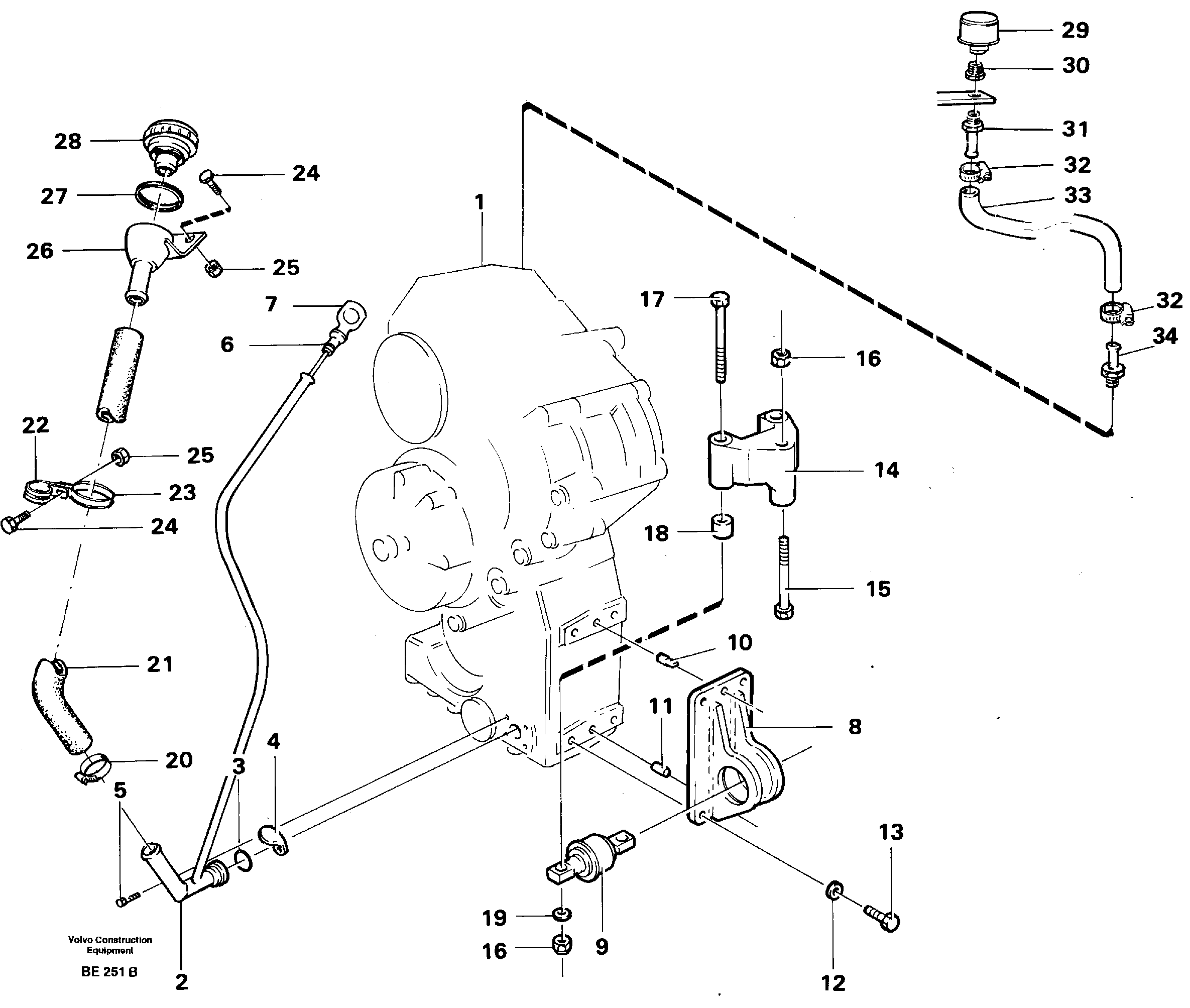 Схема запчастей Volvo A35 Volvo BM A35 - 77874 Drop box, mounting 