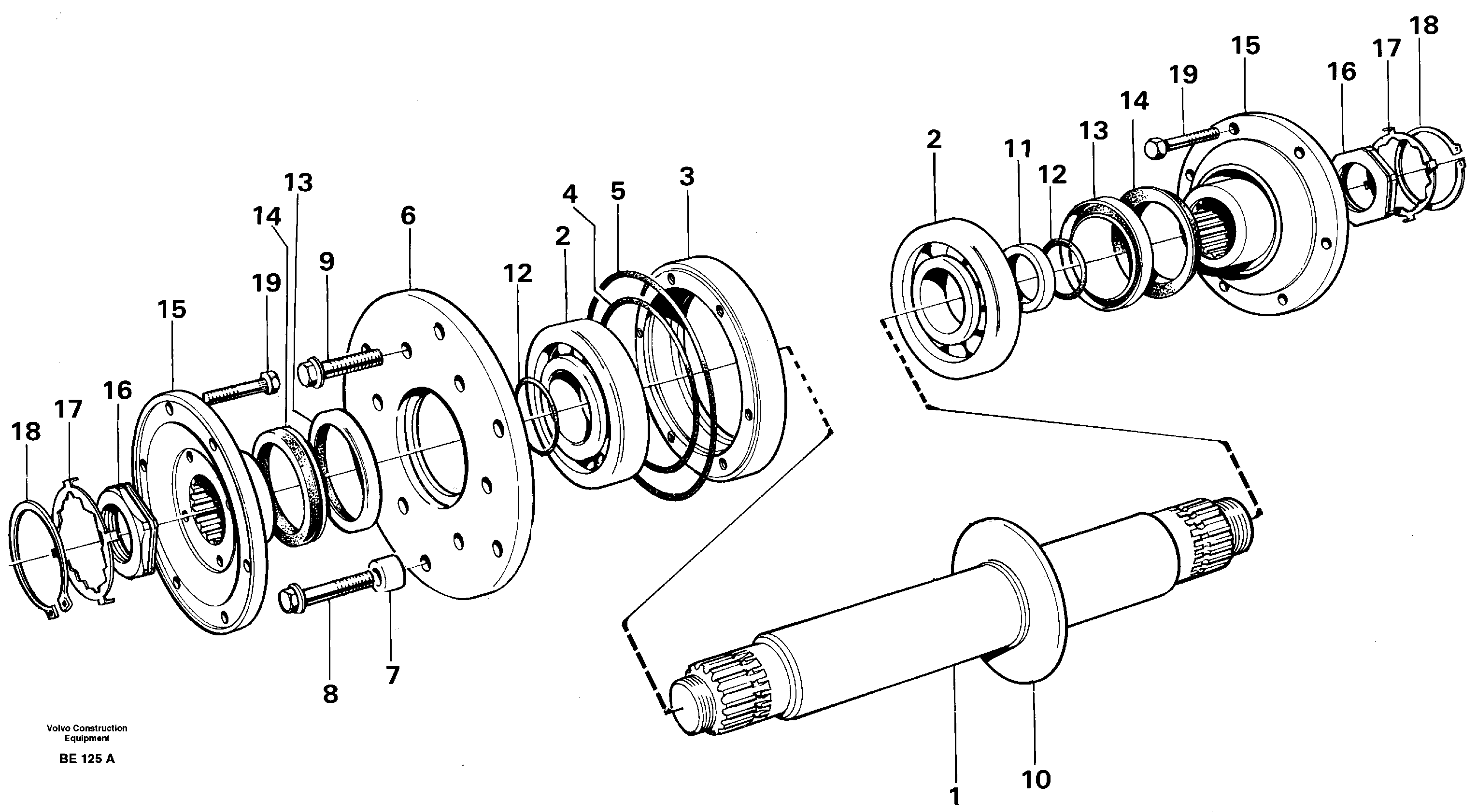 Схема запчастей Volvo A35 Volvo BM A35 - 32276 Intermediate shaft 