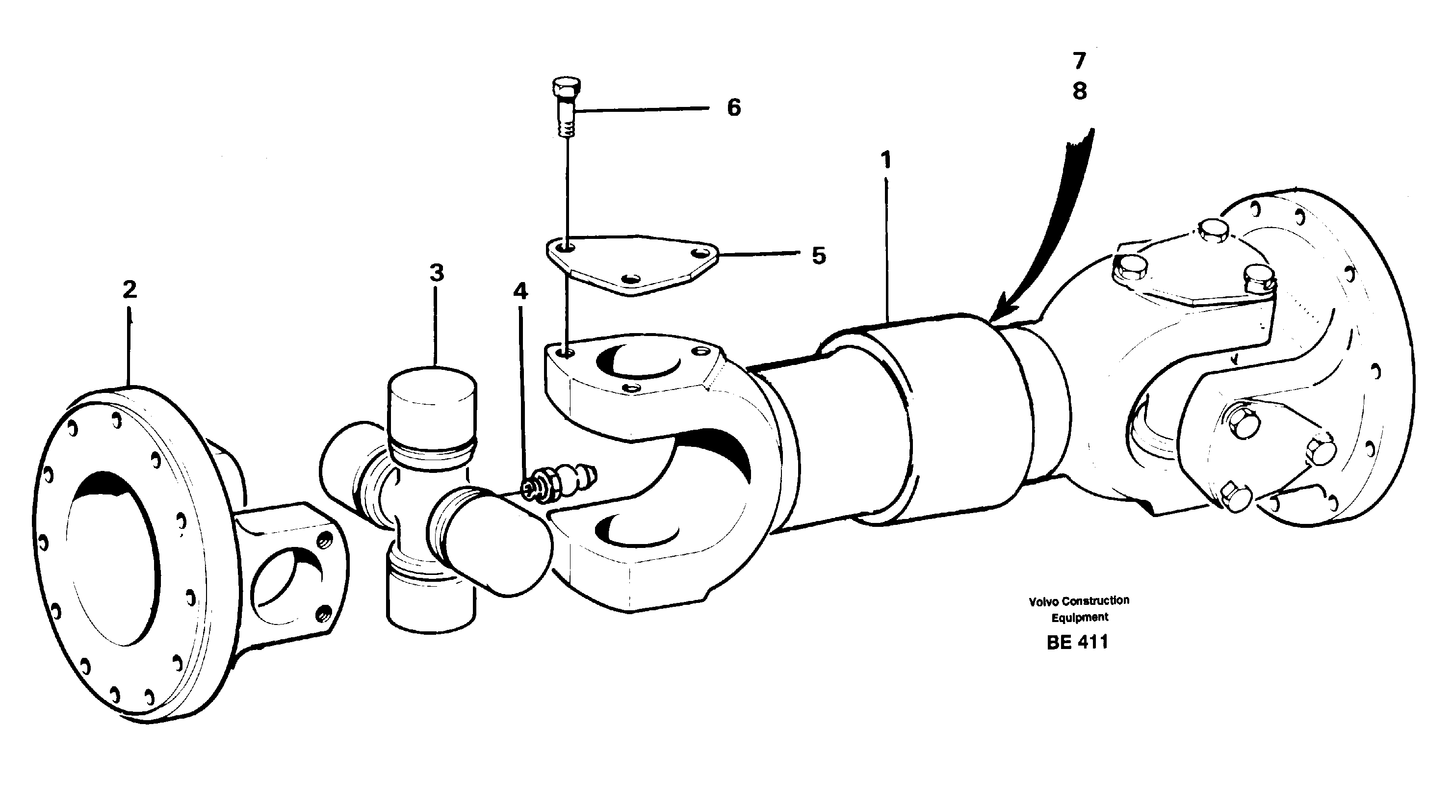 Схема запчастей Volvo A35 Volvo BM A35 - 4334 Вал карданный 