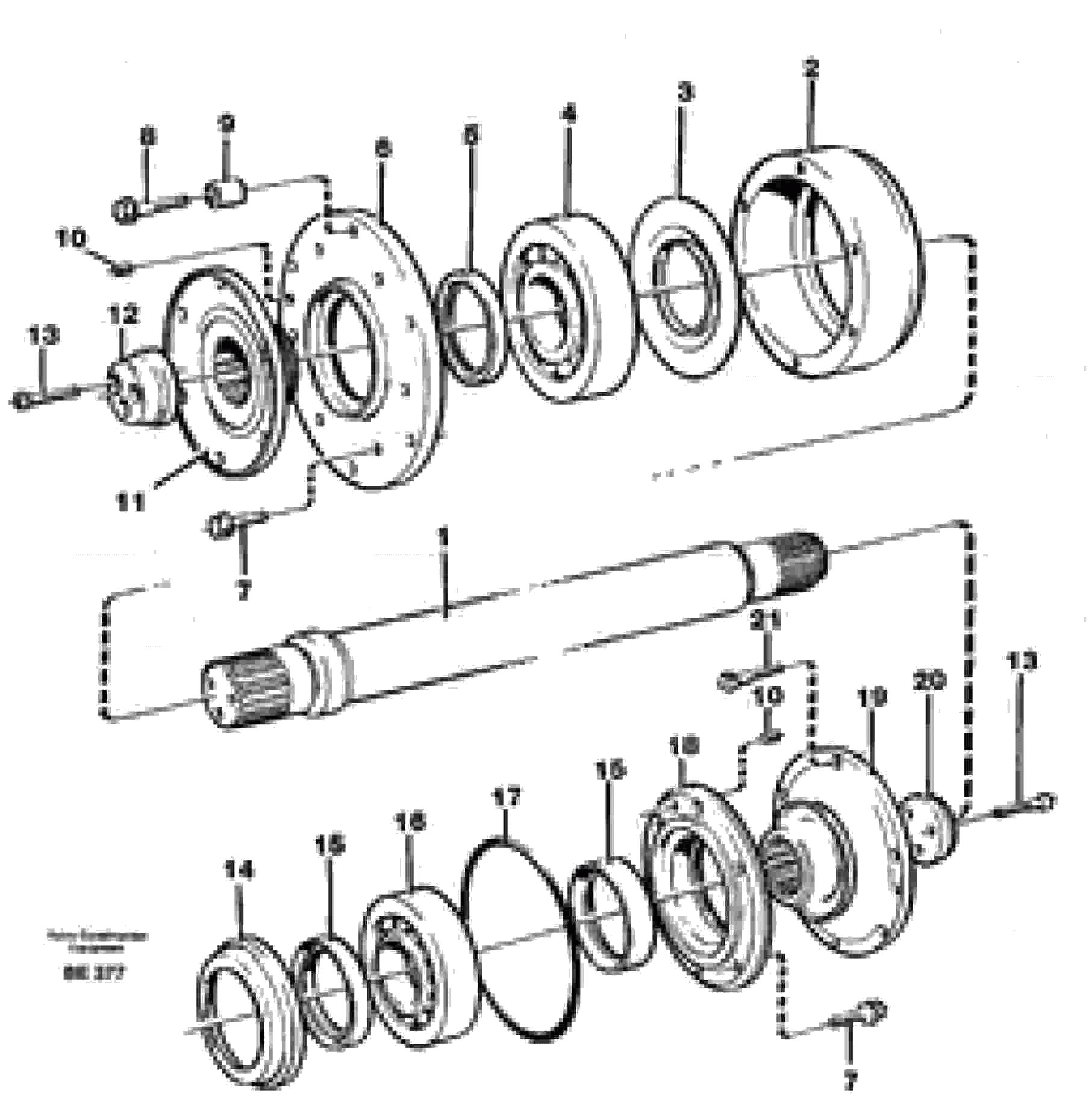 Схема запчастей Volvo A35 Volvo BM A35 - 48775 Intermediate shaft 
