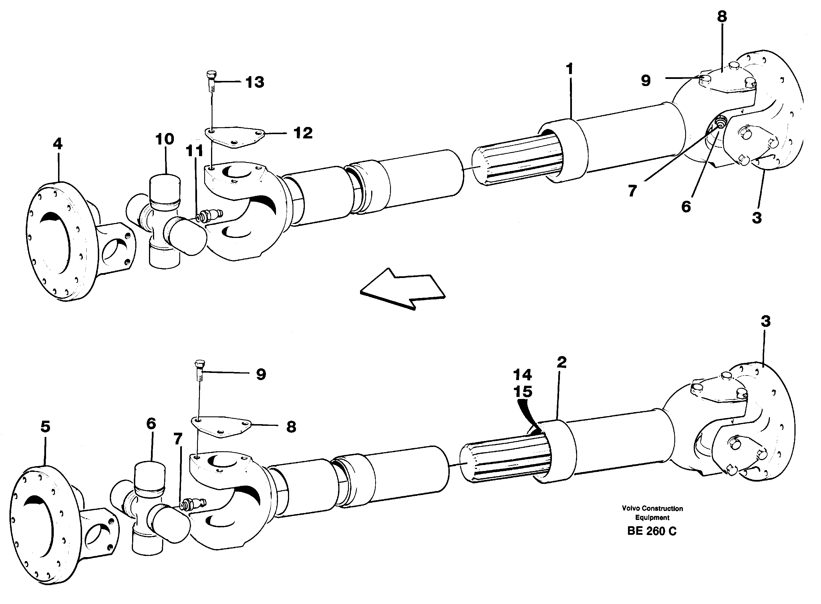 Схема запчастей Volvo A35 Volvo BM A35 - 58193 Вал карданный 