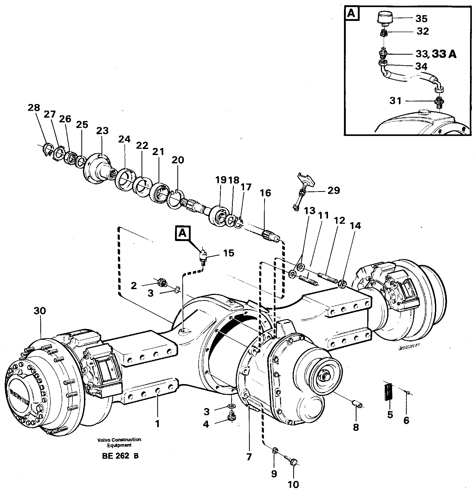 Схема запчастей Volvo A35 Volvo BM A35 - 90753 Planet shaft 