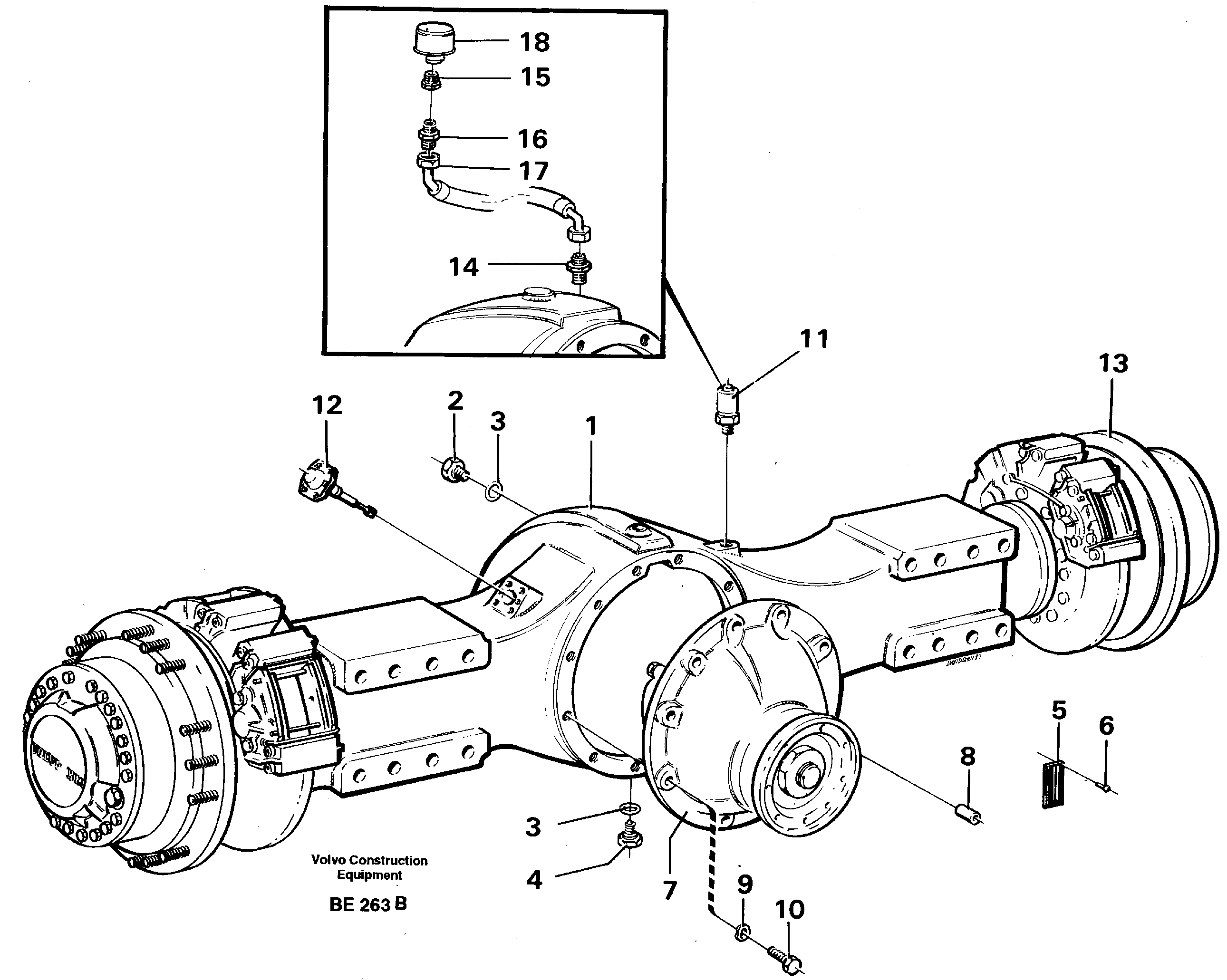 Схема запчастей Volvo A35 Volvo BM A35 - 8170 Planet shaft rear 