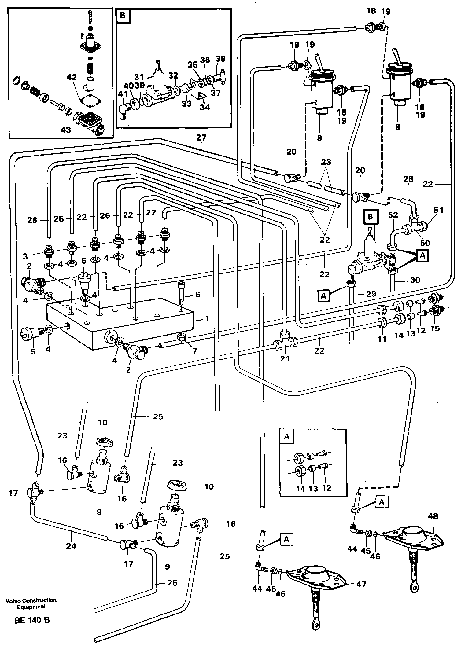 Схема запчастей Volvo A35 Volvo BM A35 - 24011 Pneumatic system: Differential, cab 