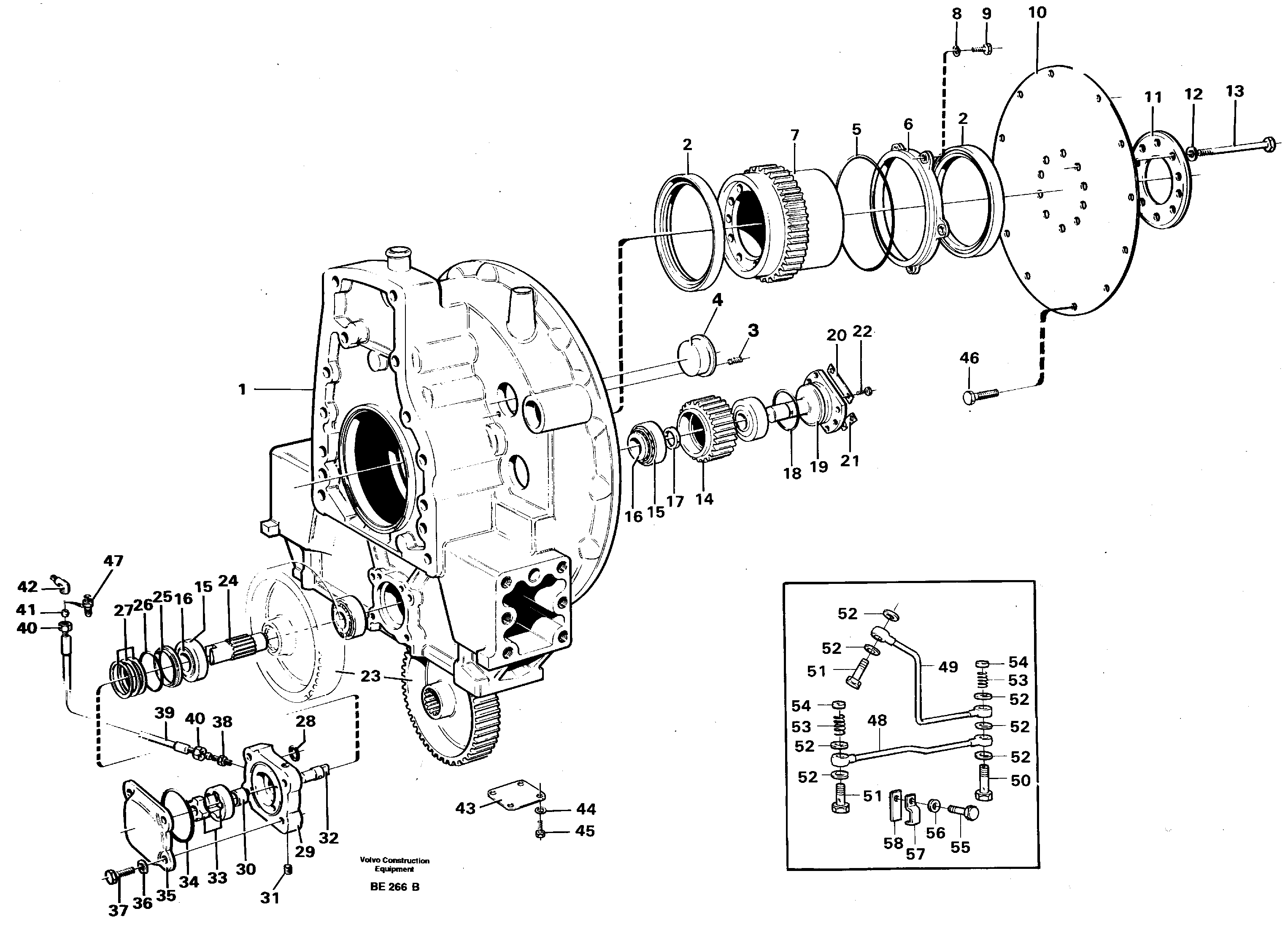 Схема запчастей Volvo A35 Volvo BM A35 - 39075 Pump drive 
