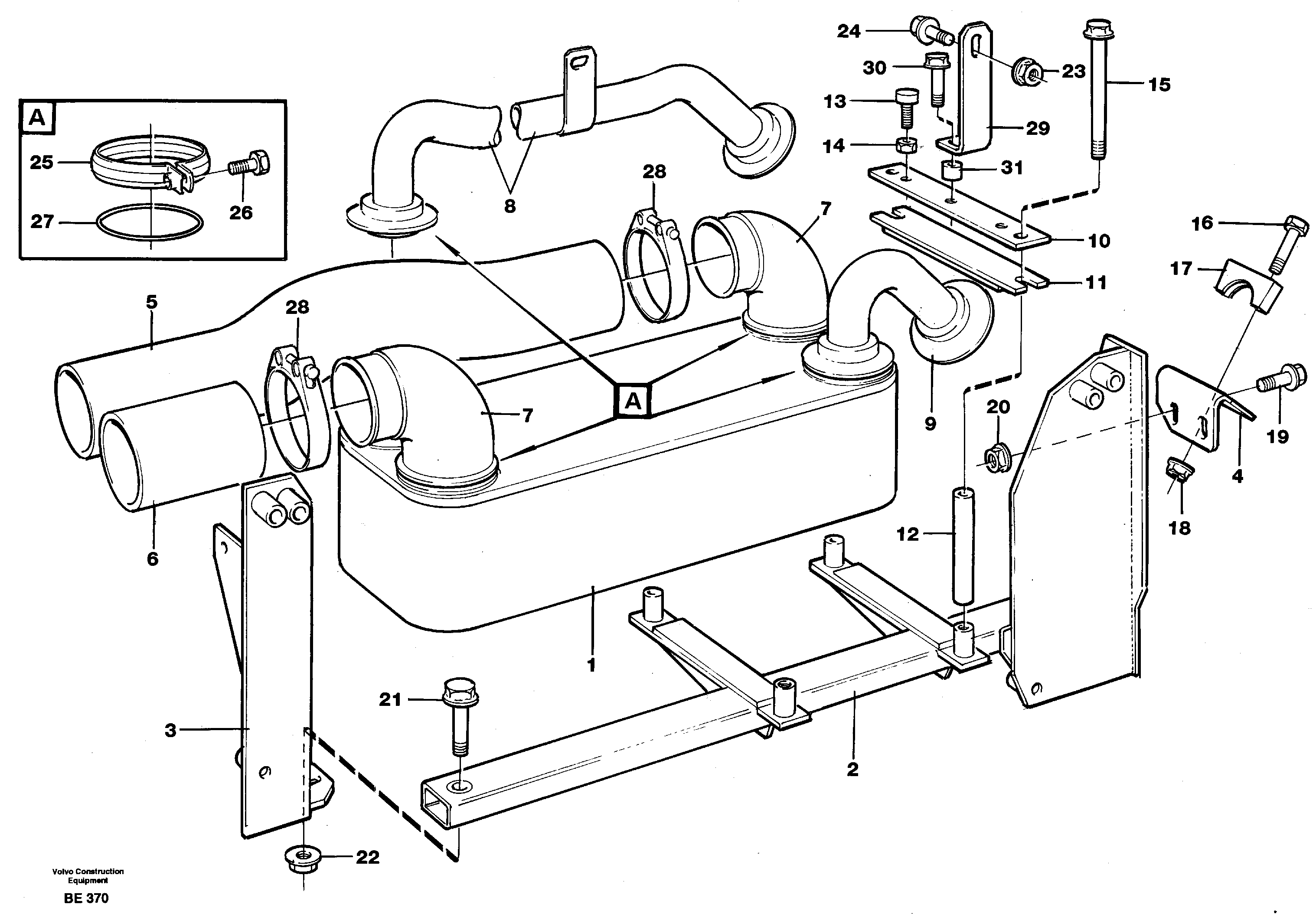 Схема запчастей Volvo A35 Volvo BM A35 - 85093 Heat exchanger 