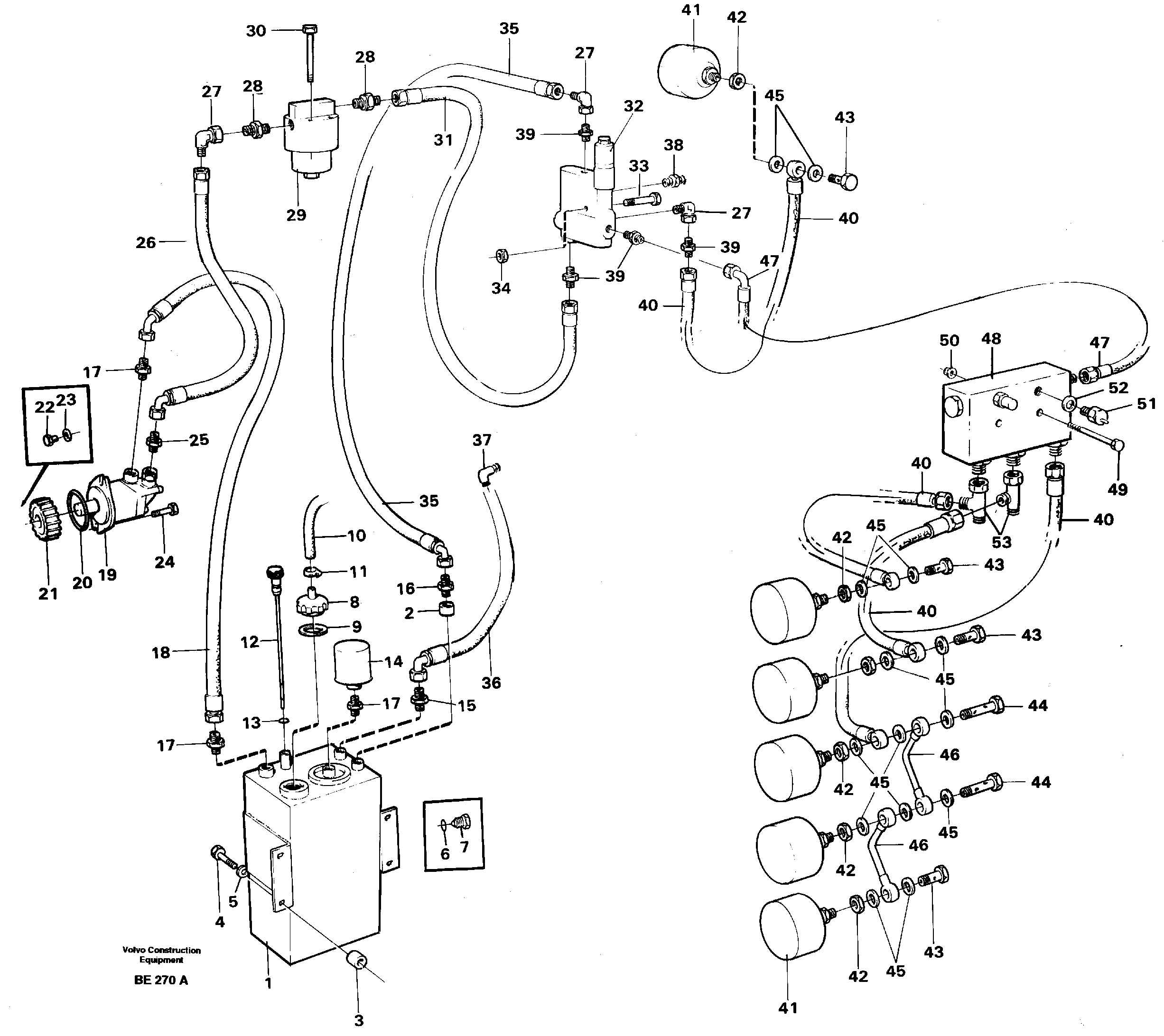 Схема запчастей Volvo A35 Volvo BM A35 - 82573 Hydraulic brake-system tractor 