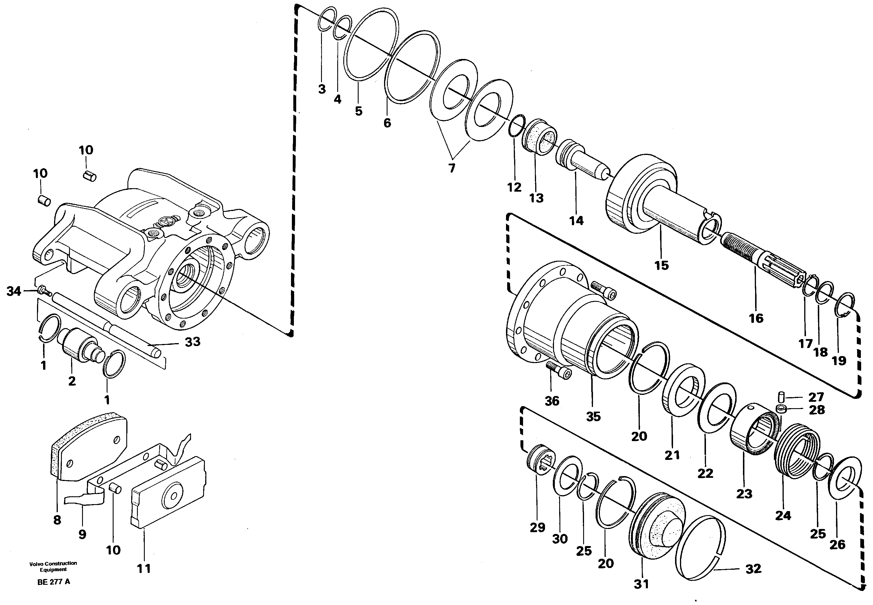 Схема запчастей Volvo A35 Volvo BM A35 - 87348 Universaljoint brake 