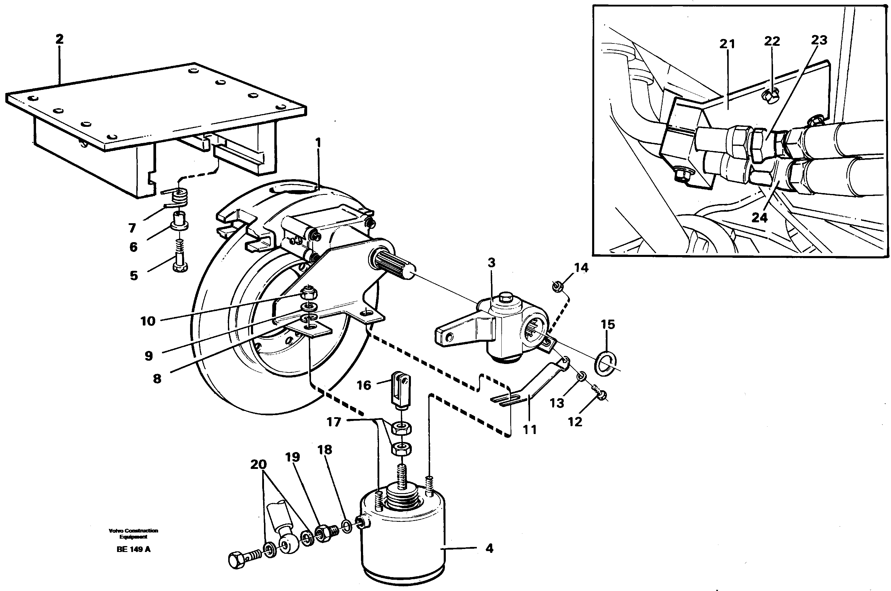 Схема запчастей Volvo A35 Volvo BM A35 - 89986 Rebuilding kit, Parking brake 