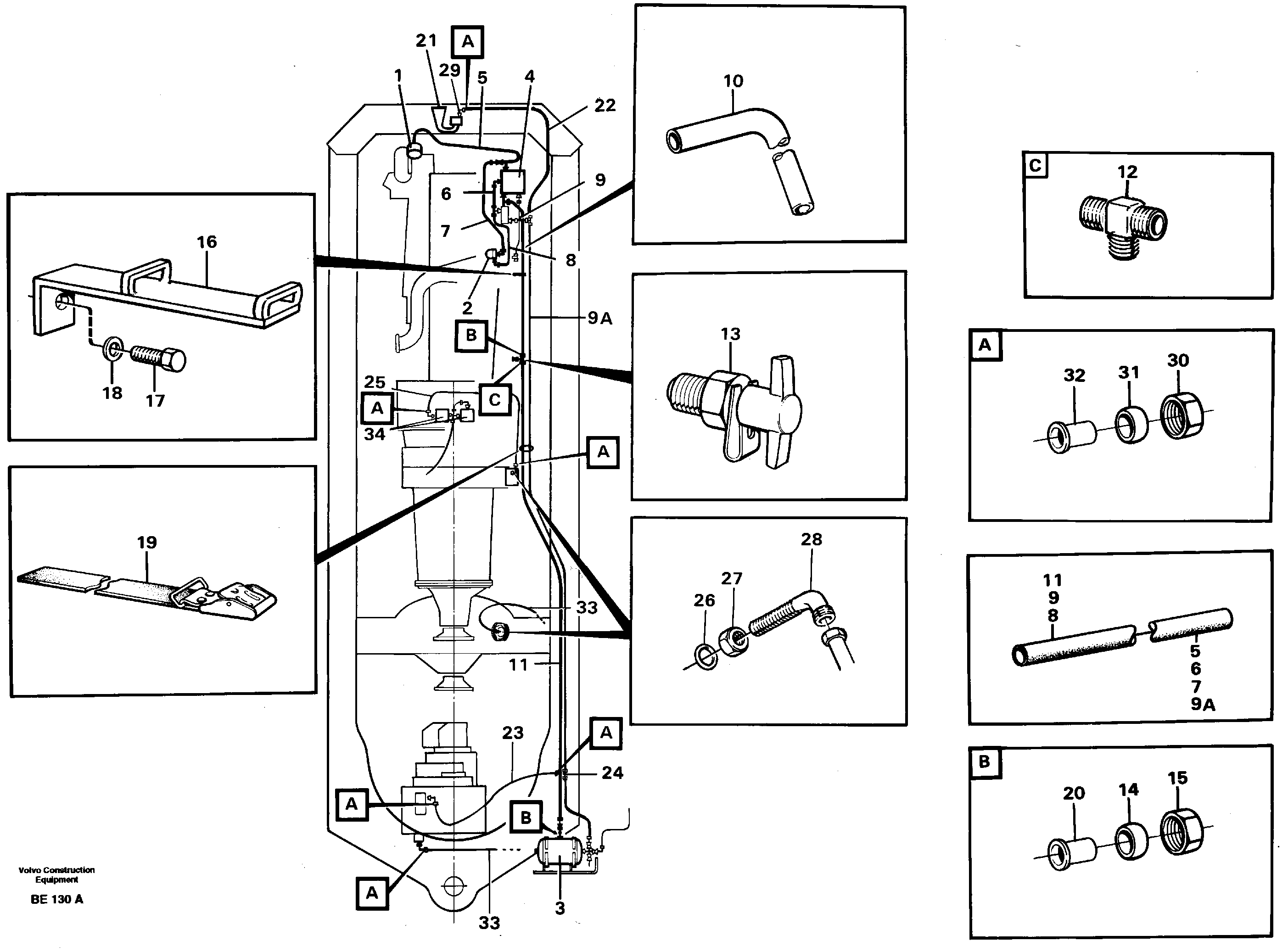 Схема запчастей Volvo A35 Volvo BM A35 - 15785 Pneumatic system 