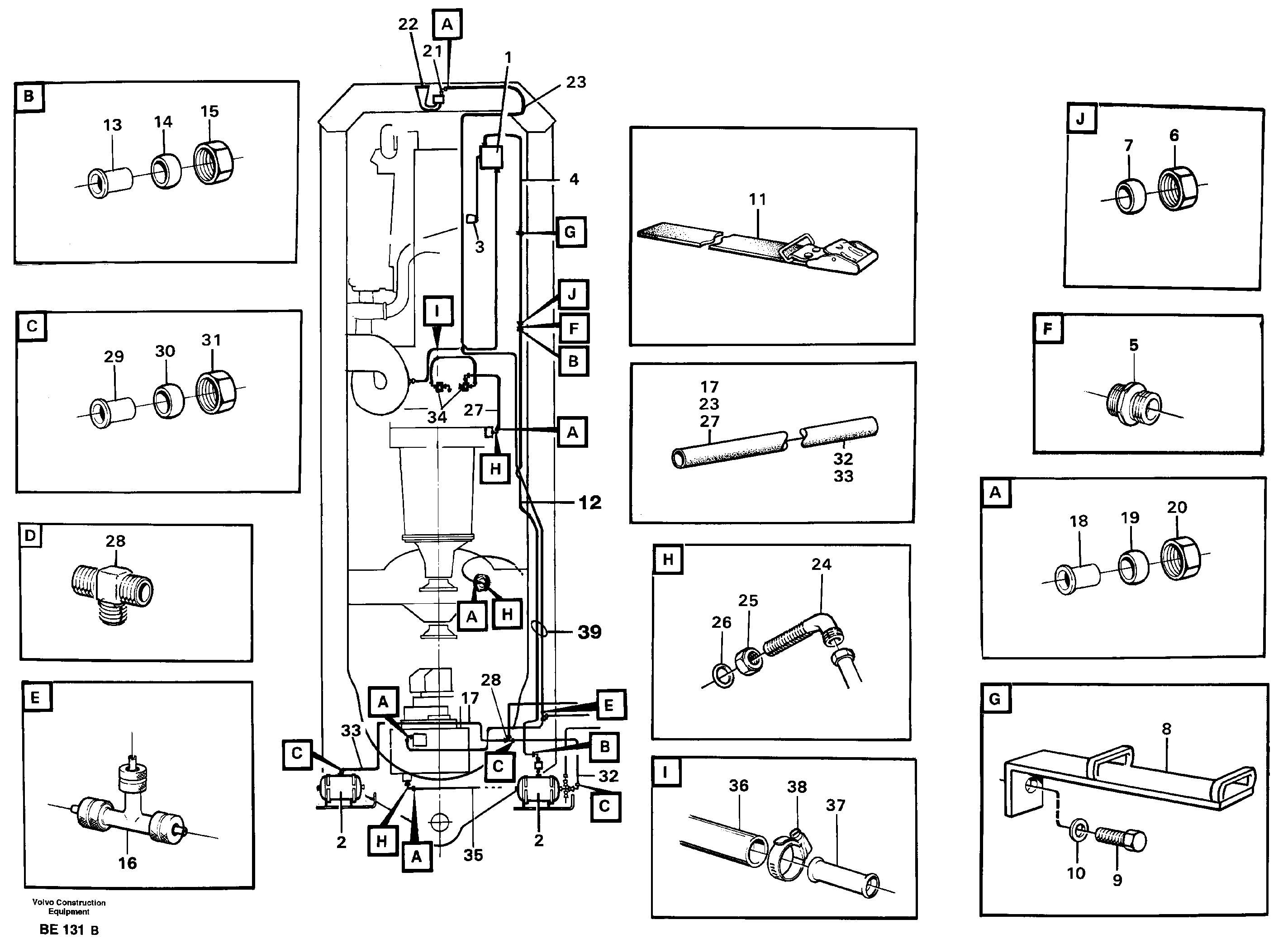 Схема запчастей Volvo A35 Volvo BM A35 - 63623 Pneumatic system 