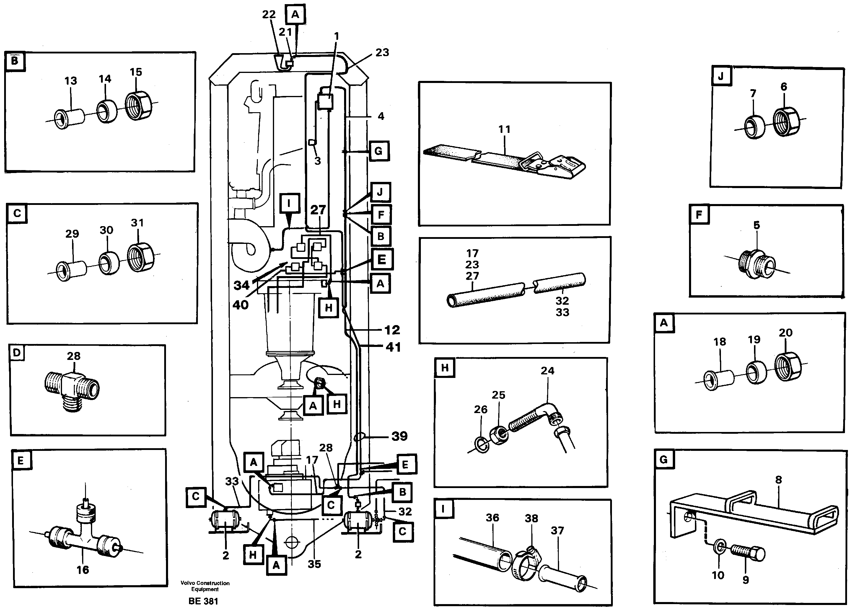 Схема запчастей Volvo A35 Volvo BM A35 - 63624 Pneumatic system 