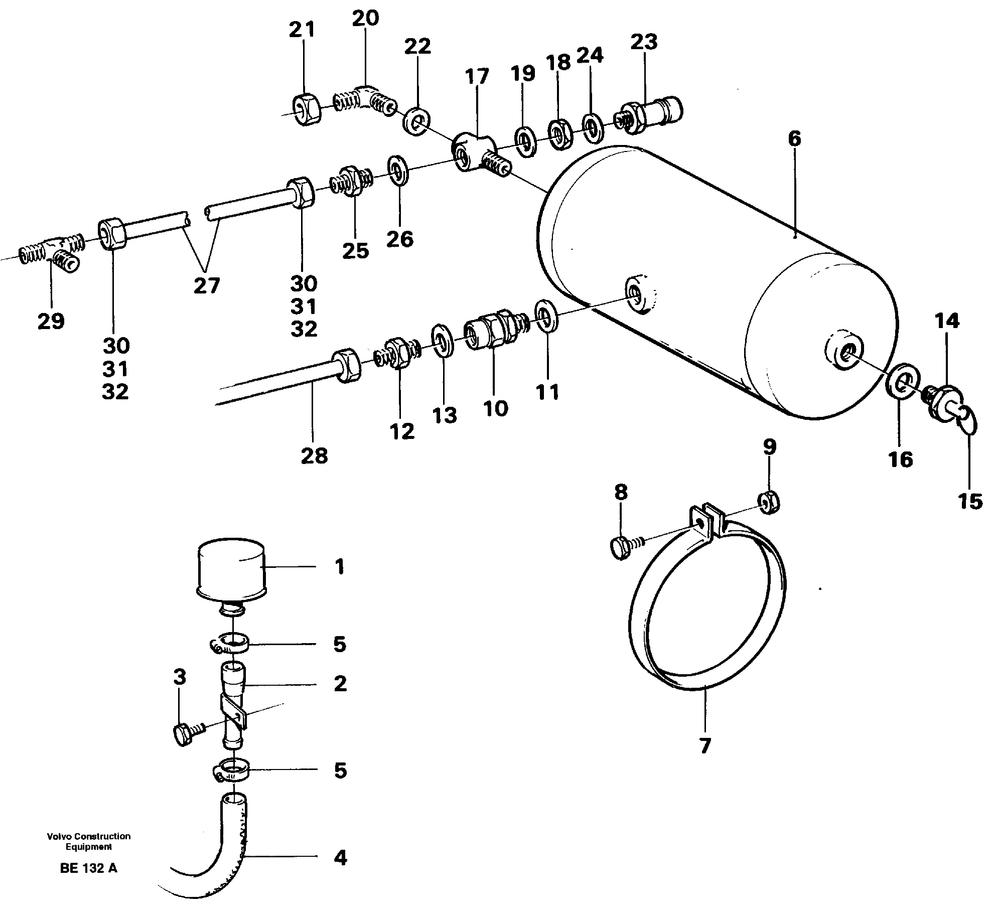 Схема запчастей Volvo A35 Volvo BM A35 - 89846 Air-filter and air-tank 