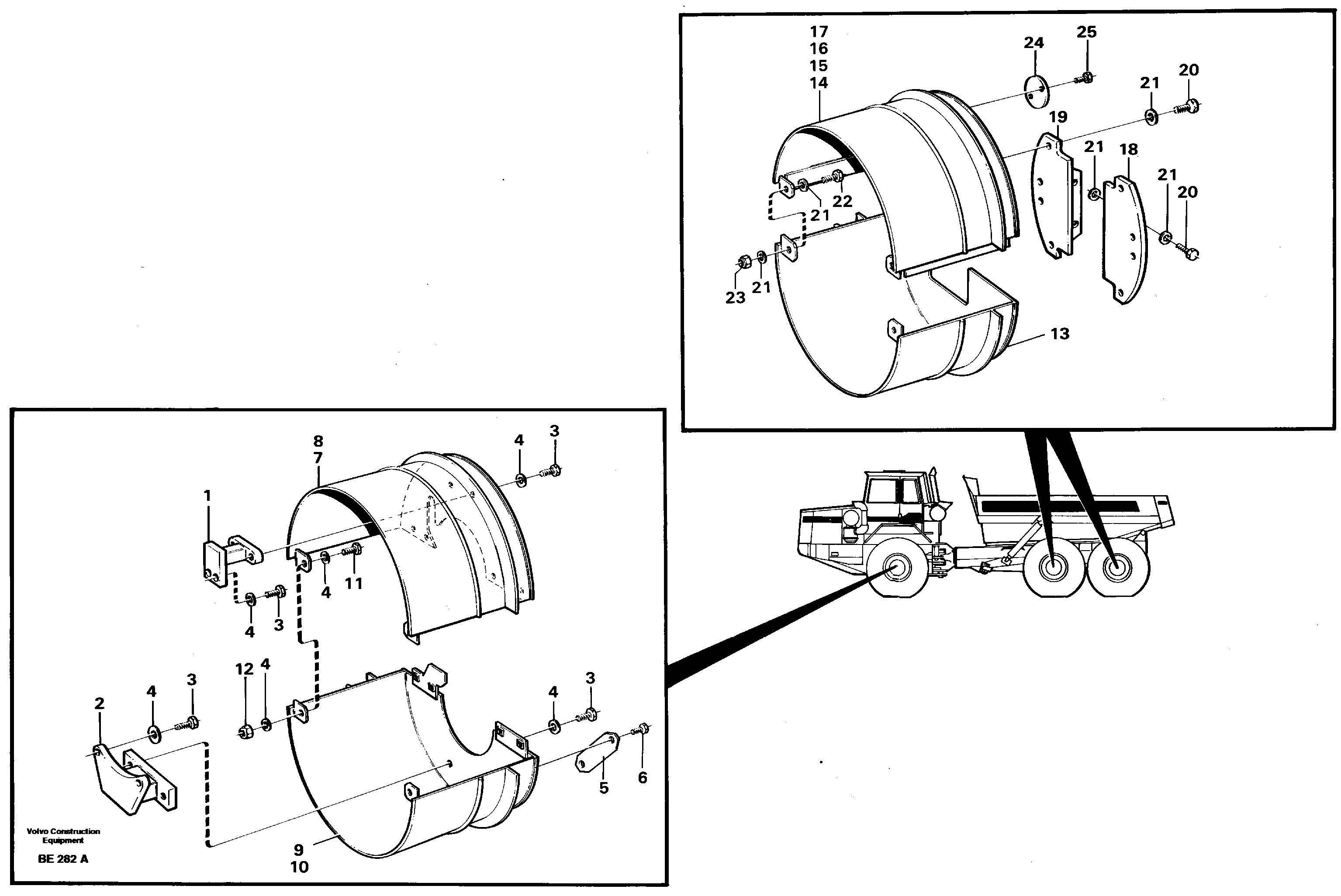 Схема запчастей Volvo A35 Volvo BM A35 - 40384 Brake shield 