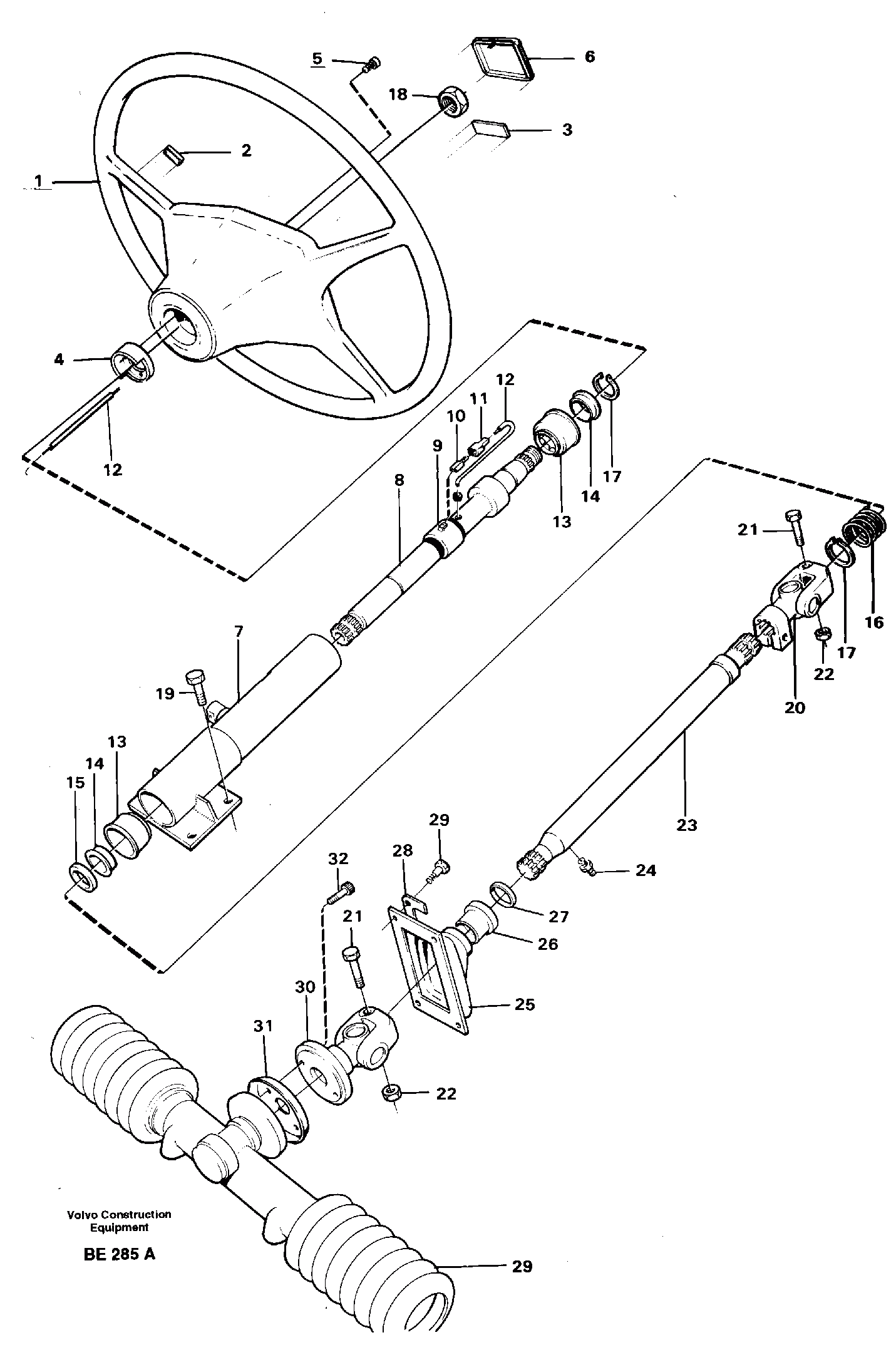 Схема запчастей Volvo A35 Volvo BM A35 - 15800 Рулевое управление 