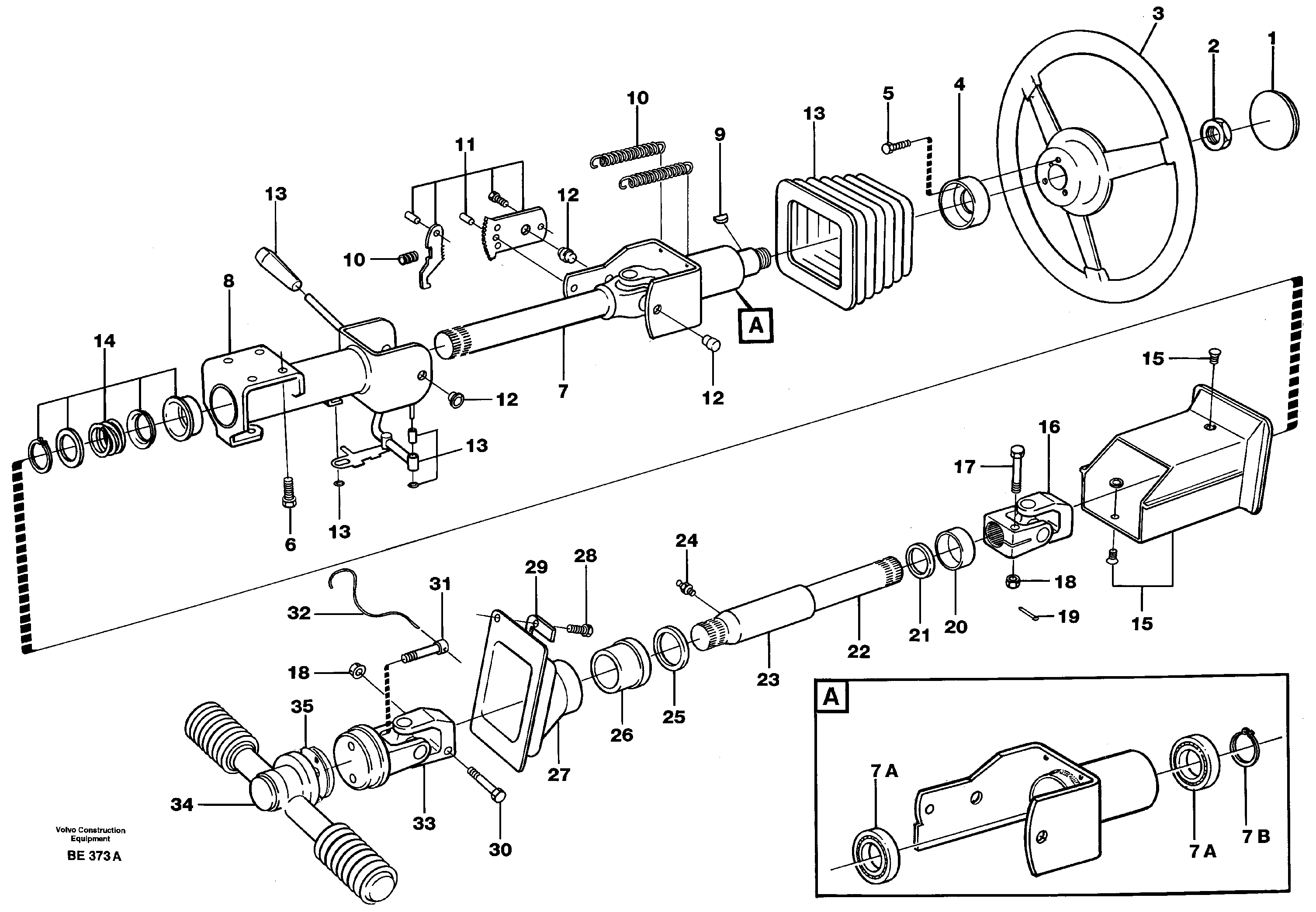 Схема запчастей Volvo A35 Volvo BM A35 - 1891 Рулевое управление 