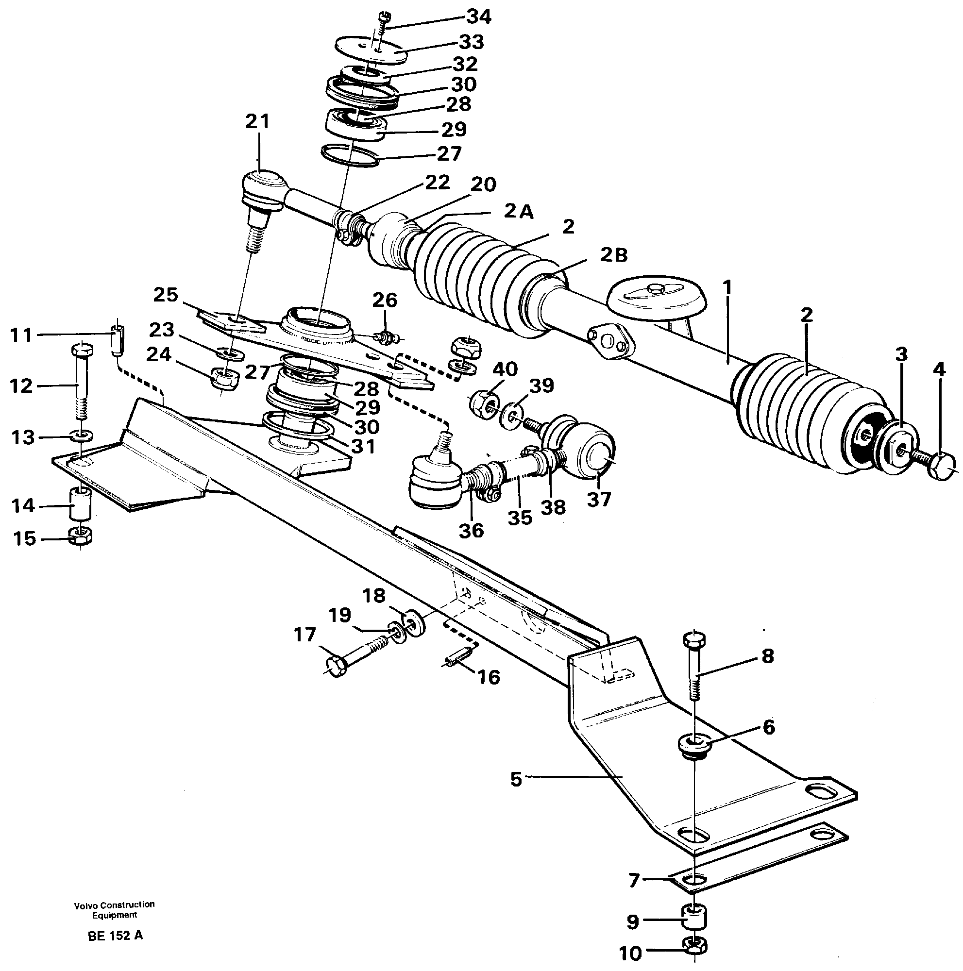 Схема запчастей Volvo A35 Volvo BM A35 - 40385 Steering linkage 