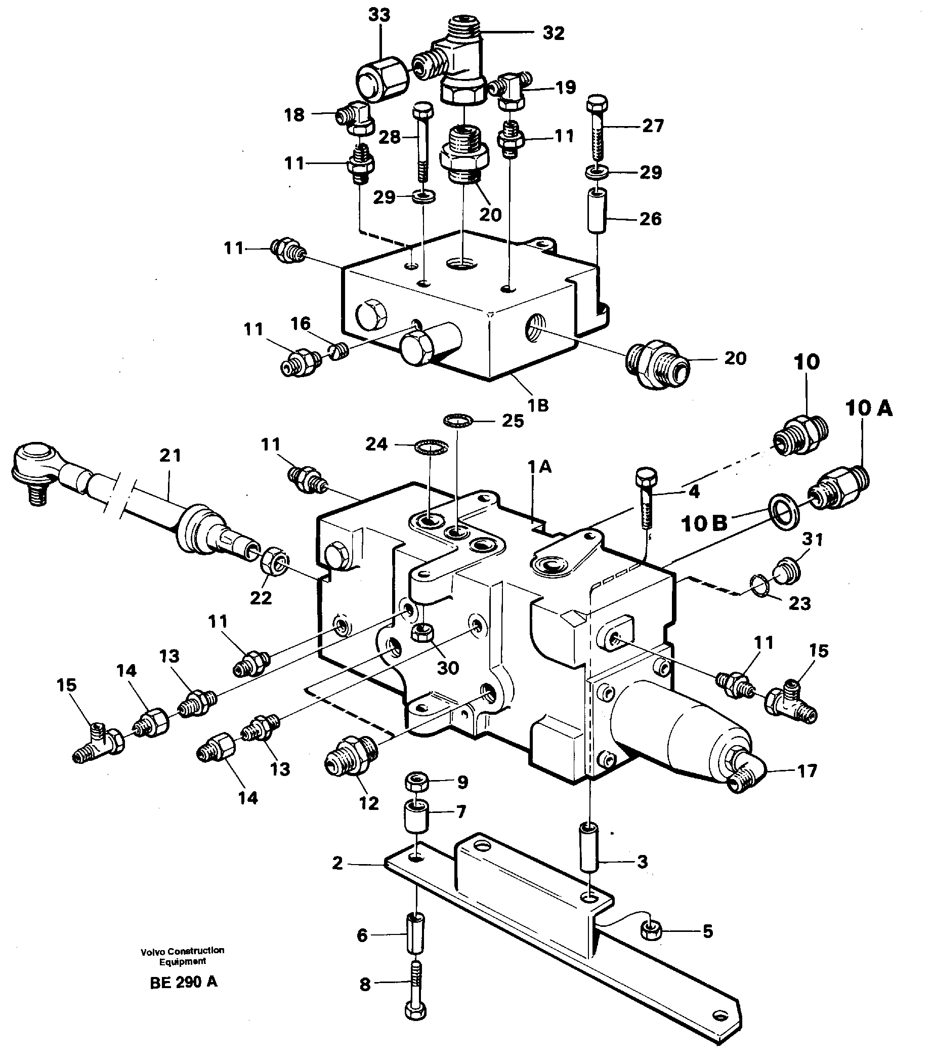 Схема запчастей Volvo A35 Volvo BM A35 - 17084 Control valve with fitting parts 