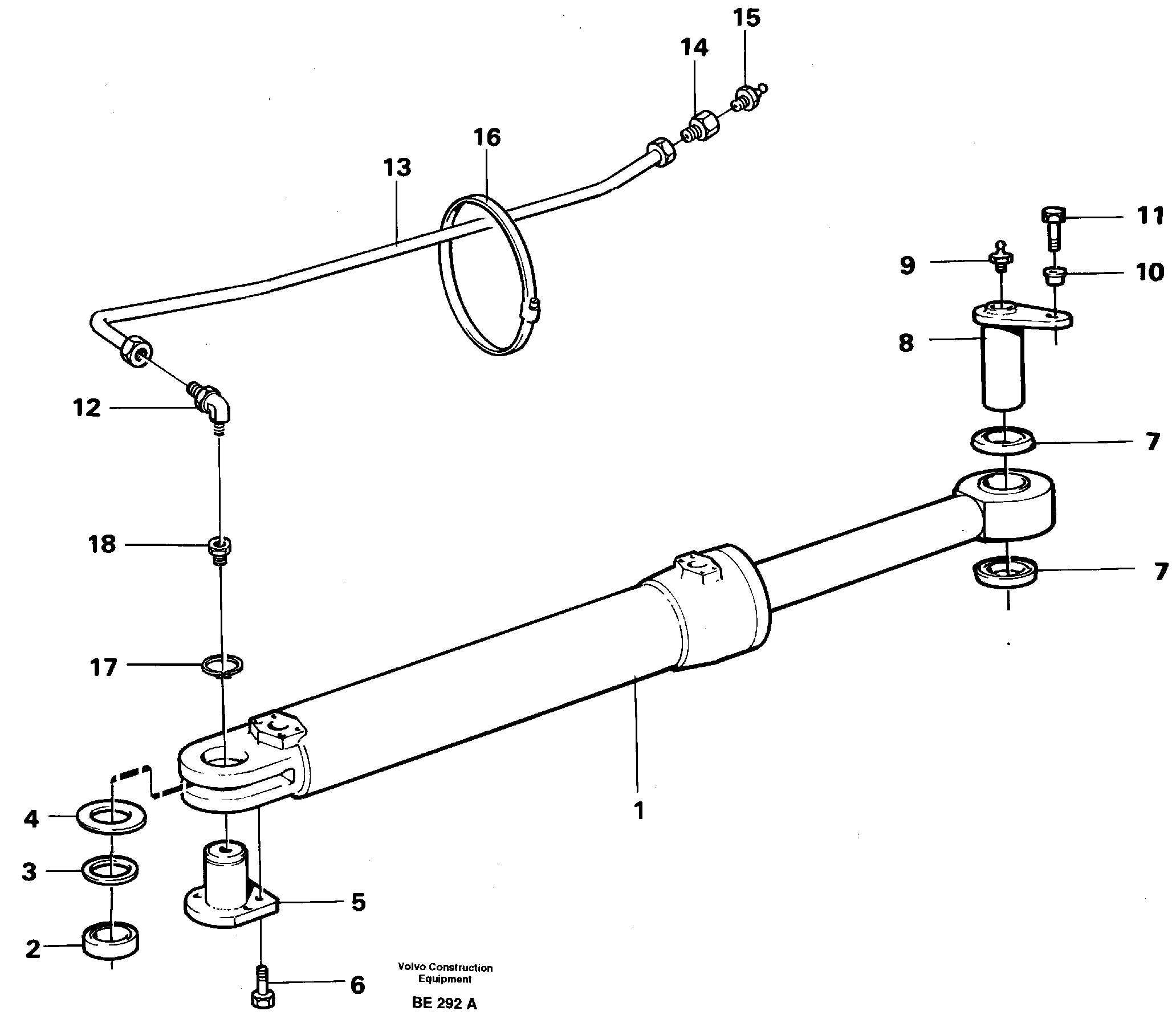 Схема запчастей Volvo A35 Volvo BM A35 - 17085 Hydraulic cylinder with fitting parts 