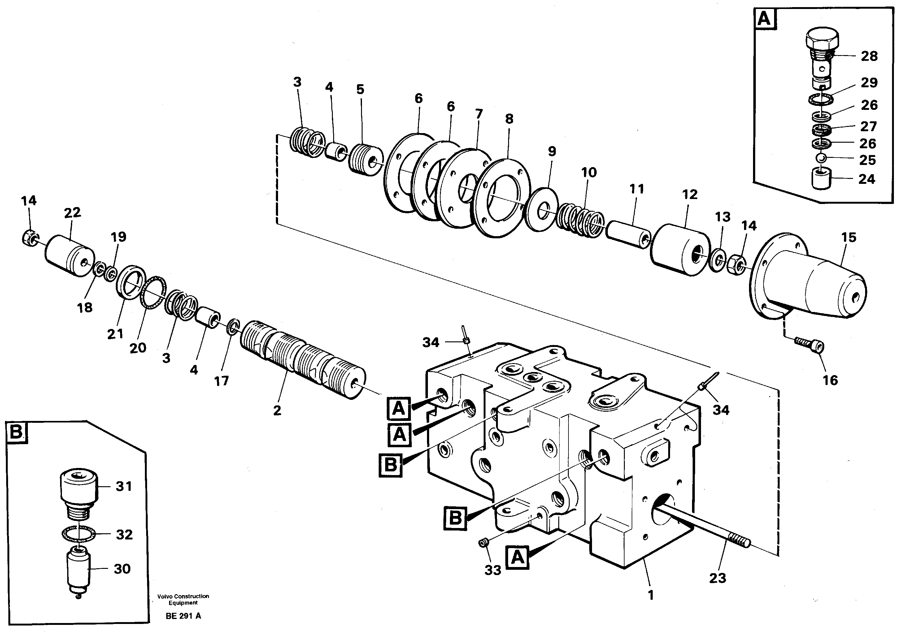 Схема запчастей Volvo A35 Volvo BM A35 - 6206 Steering unit 