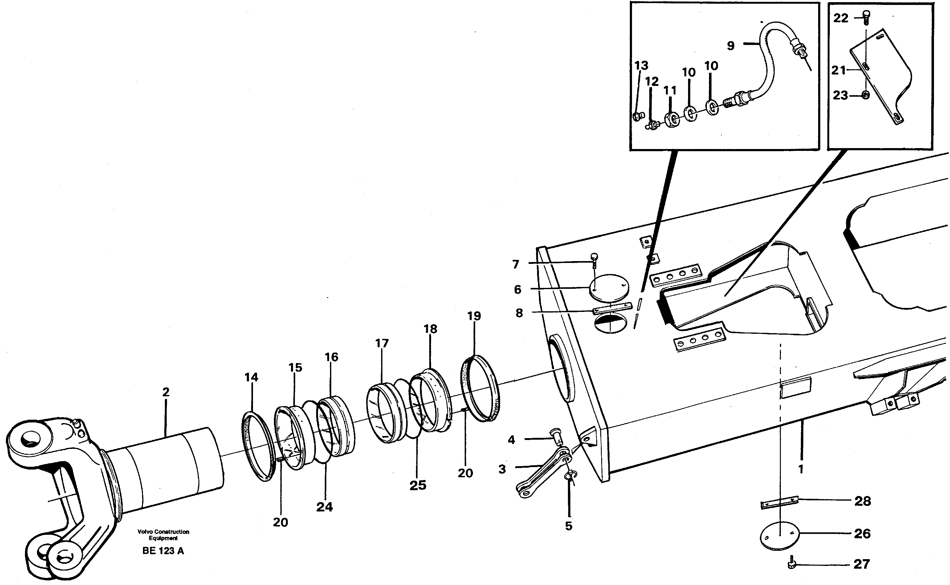 Схема запчастей Volvo A35 Volvo BM A35 - 5007 Frame, rear 