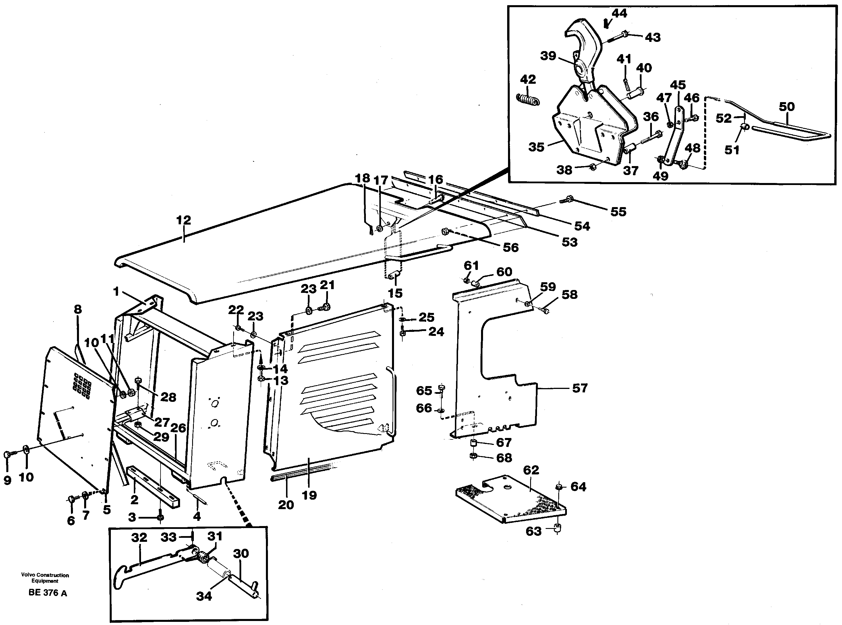 Схема запчастей Volvo A35 Volvo BM A35 - 84785 Engine hood 