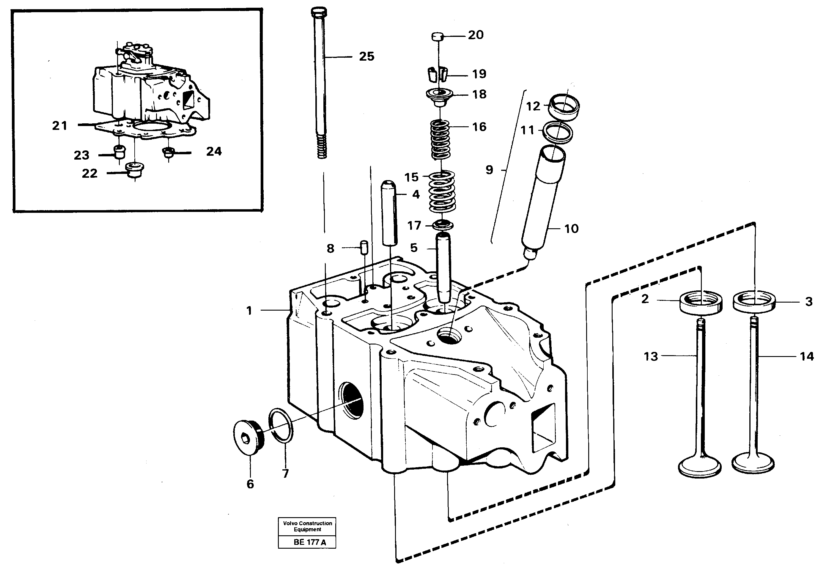 Схема запчастей Volvo A35 Volvo BM A35 - 9849 Головка блока цилиндров 
