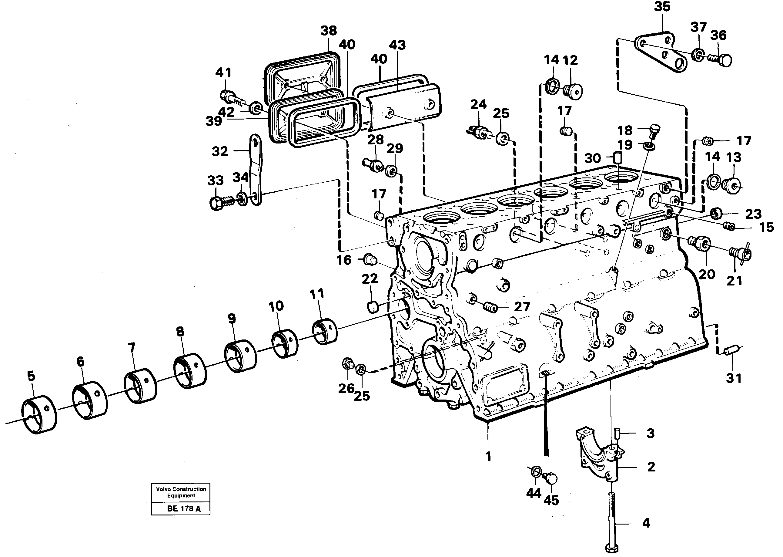 Схема запчастей Volvo A35 Volvo BM A35 - 98936 Блок цилиндров 