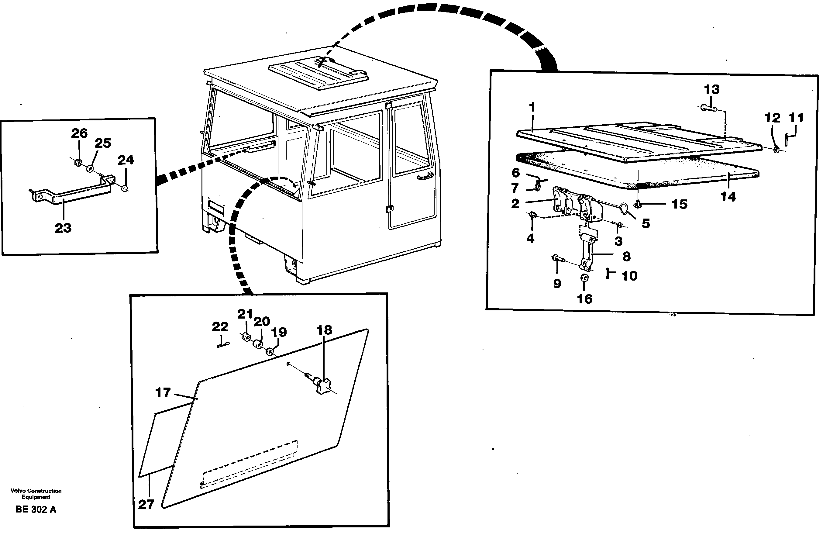 Схема запчастей Volvo A35 Volvo BM A35 - 17337 Roof hatch, hatch, handle 