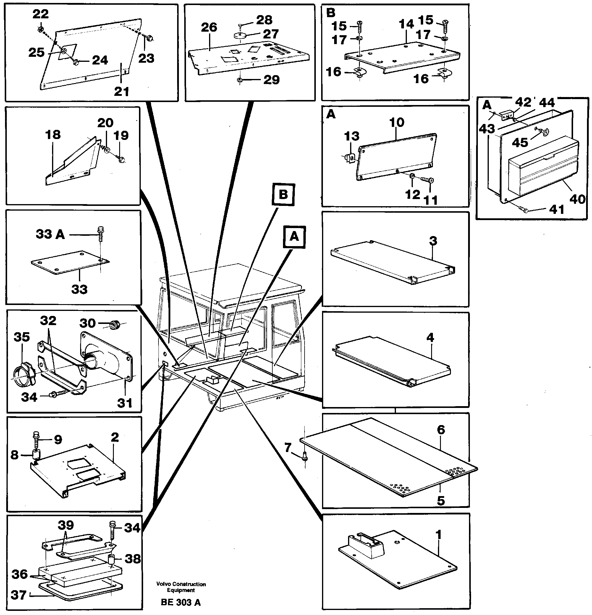 Схема запчастей Volvo A35 Volvo BM A35 - 5008 Floor panel, cover plate protecting plate 
