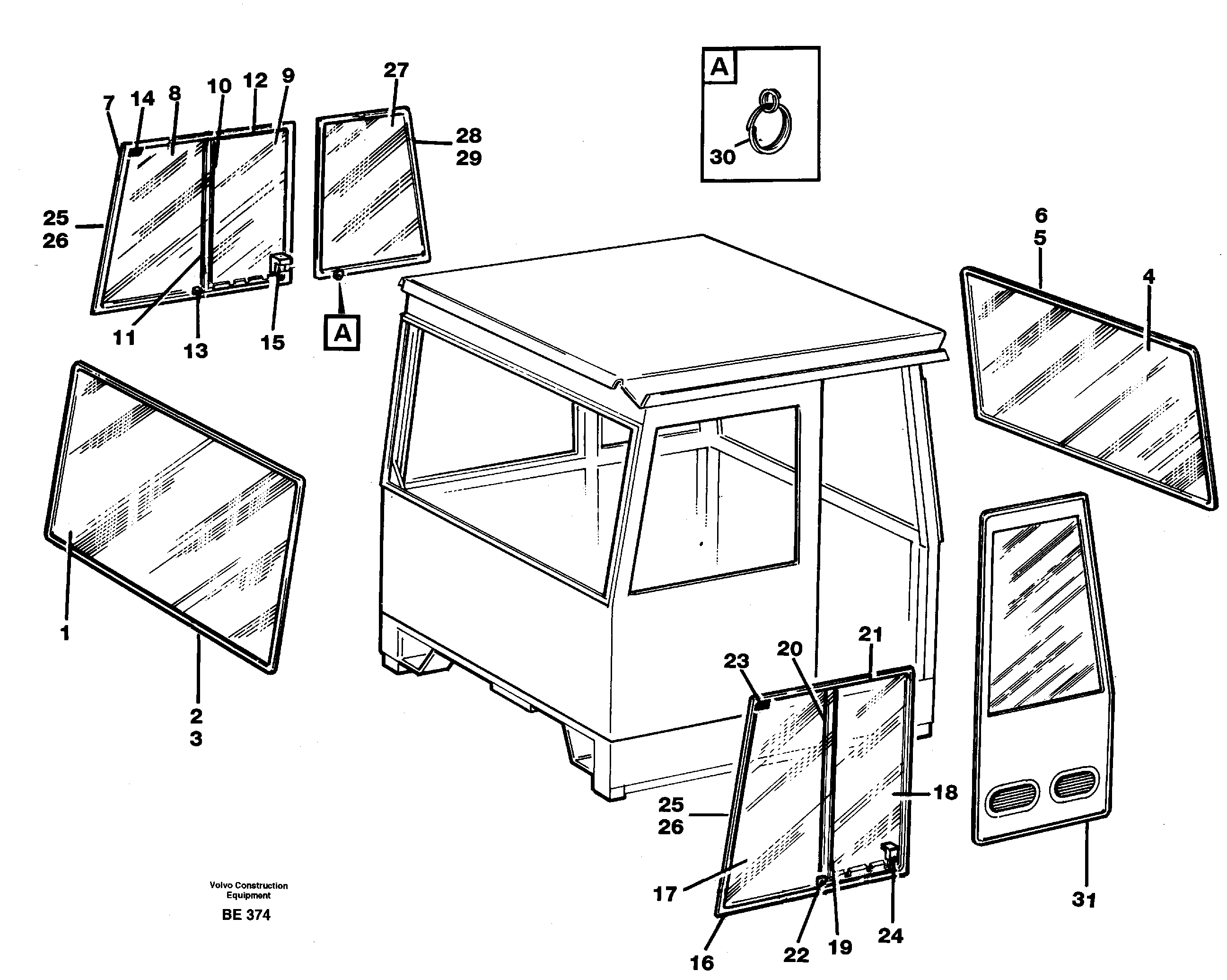 Схема запчастей Volvo A35 Volvo BM A35 - 15664 Windows 